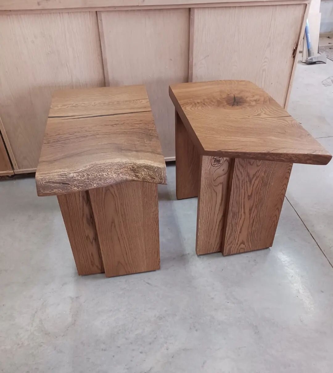 Finished up this cool pair of endtables today. I don't get many orders for wooden bases, so I was excited to do this one. 

White oak finished with @odiesoil coffee 

Text me for custom orders or fill out a Project Inquiry on our website 😄

Ridge &a