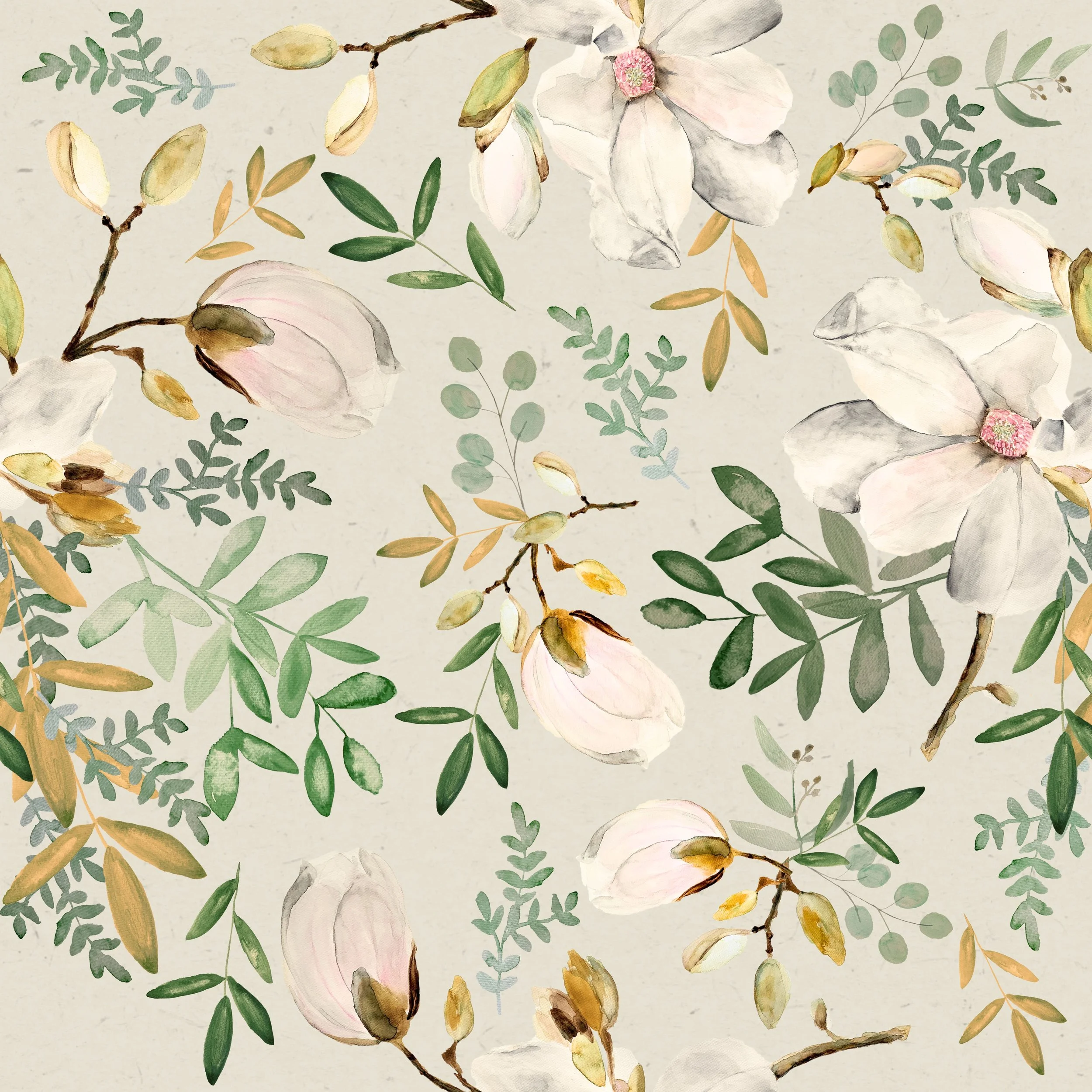 Green and Gold Florals on Oatmeal-2.jpg