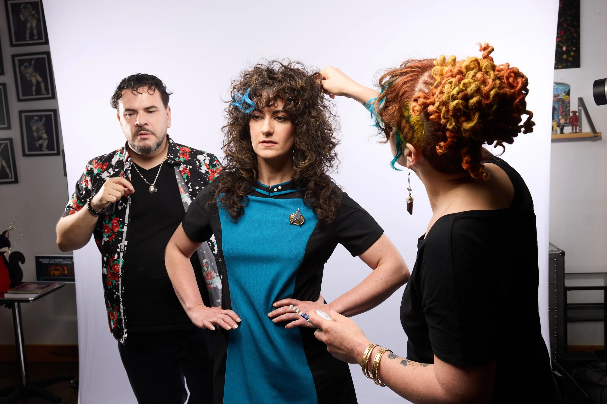  Deanna Troi   

She's the ship's counselor on the Enterprise D. She brings emotion and empathy, and a sensitivity to when someone's "hiding something" to the crew. Her telepathic abilities are thanks to her mixed heritage as a half Human/ half Betaz