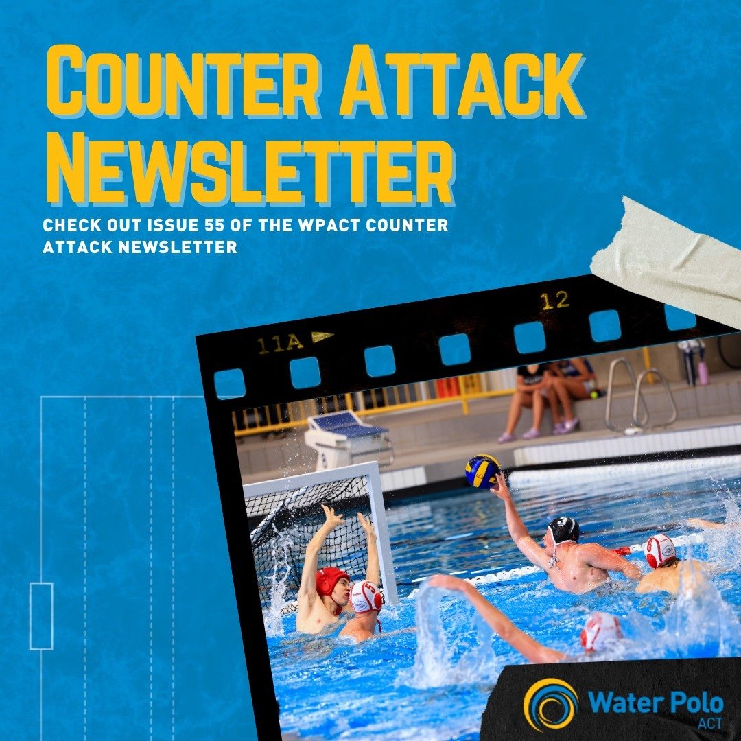 Issue 55 of the Counter Attack, is now out! This fortnight, we highlight:

📬 Latest Update
🤽&zwj;♀️ National State Championships
❄️ 2024 WPACT Winter competition
🤽 How to become a referee
🤽&zwj;♂️ Term 2 Social Polo
🏆 ACT &amp; Wagga Grand Final