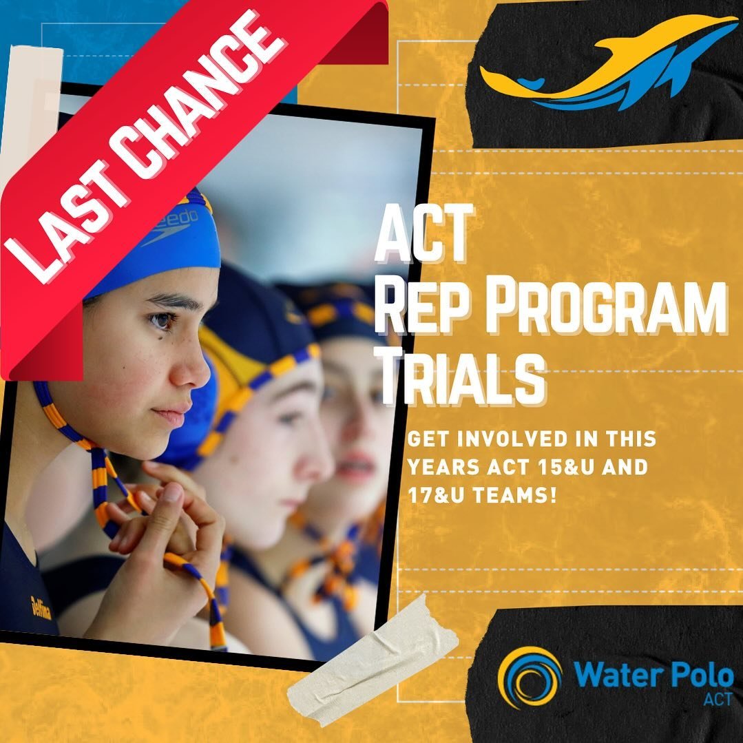 🚨 Last Chance to Register! 🚨

ACT team trials start tomorrow night so this is your last chance to register! 

Rego forms close midnight tonight, so get in quick. 

To register head to the 🔗 in our bio!

#GoACT #GoDolphins #WaterPolo #Trials #PlayW