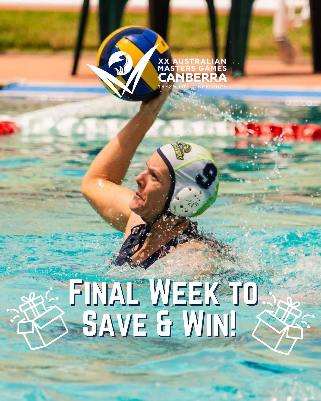 🎯 Final Week to Save &amp; Win! 💥

This is your last chance to register early for the 2025 Australian Masters Games and score some major perks before prices rise!

✅ Save 10% on your Standard Games Fee
✅ Go in the draw to win one of four awesome pr
