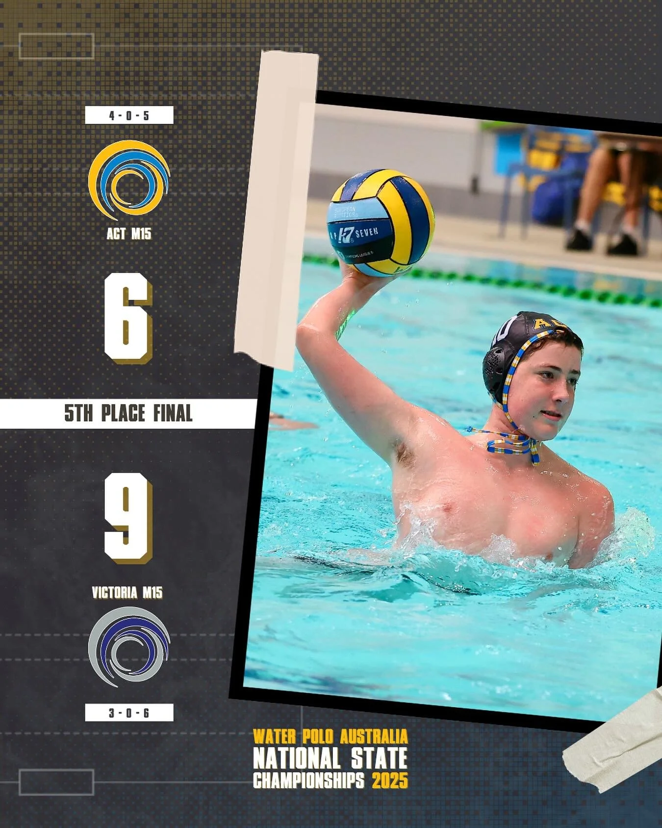 NSC 2025 - Final Game Result 🤽&zwj;♂️

Our ACT M15 boys battled hard in their final match, going down 6 - 9 to @waterpolovic to finish in 6️⃣th place overall.

A solid week of competition and development for the group 👏💙💛

#WPACT #NSC2025 #actwat
