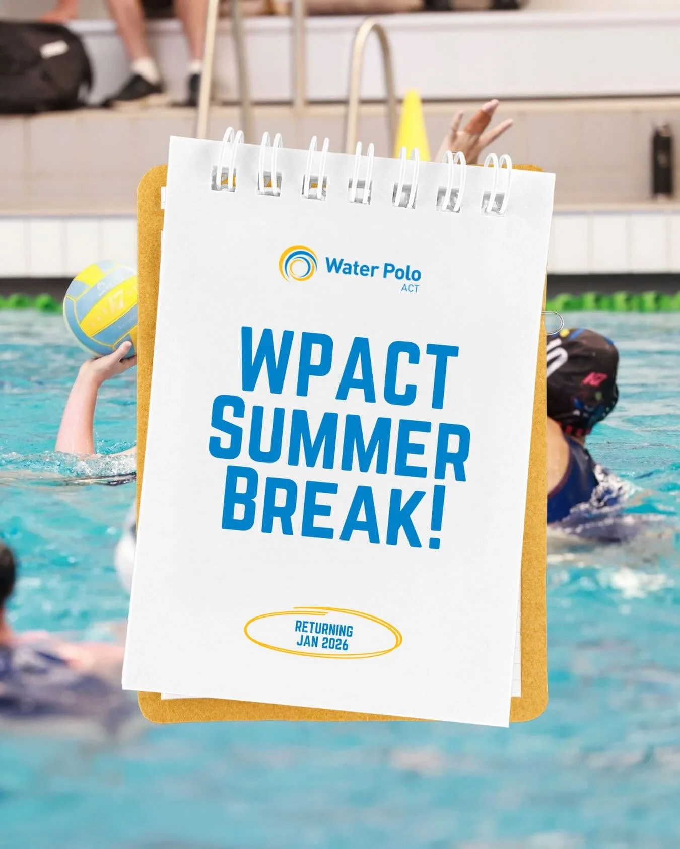 WPACT Summer Break ☀️

Water Polo ACT will be taking a short break over the holiday period, with our office and competitions paused across summer. We&rsquo;ll be back in January to kick off a new year and continue the 2025/26 Summer Season.

Thank yo