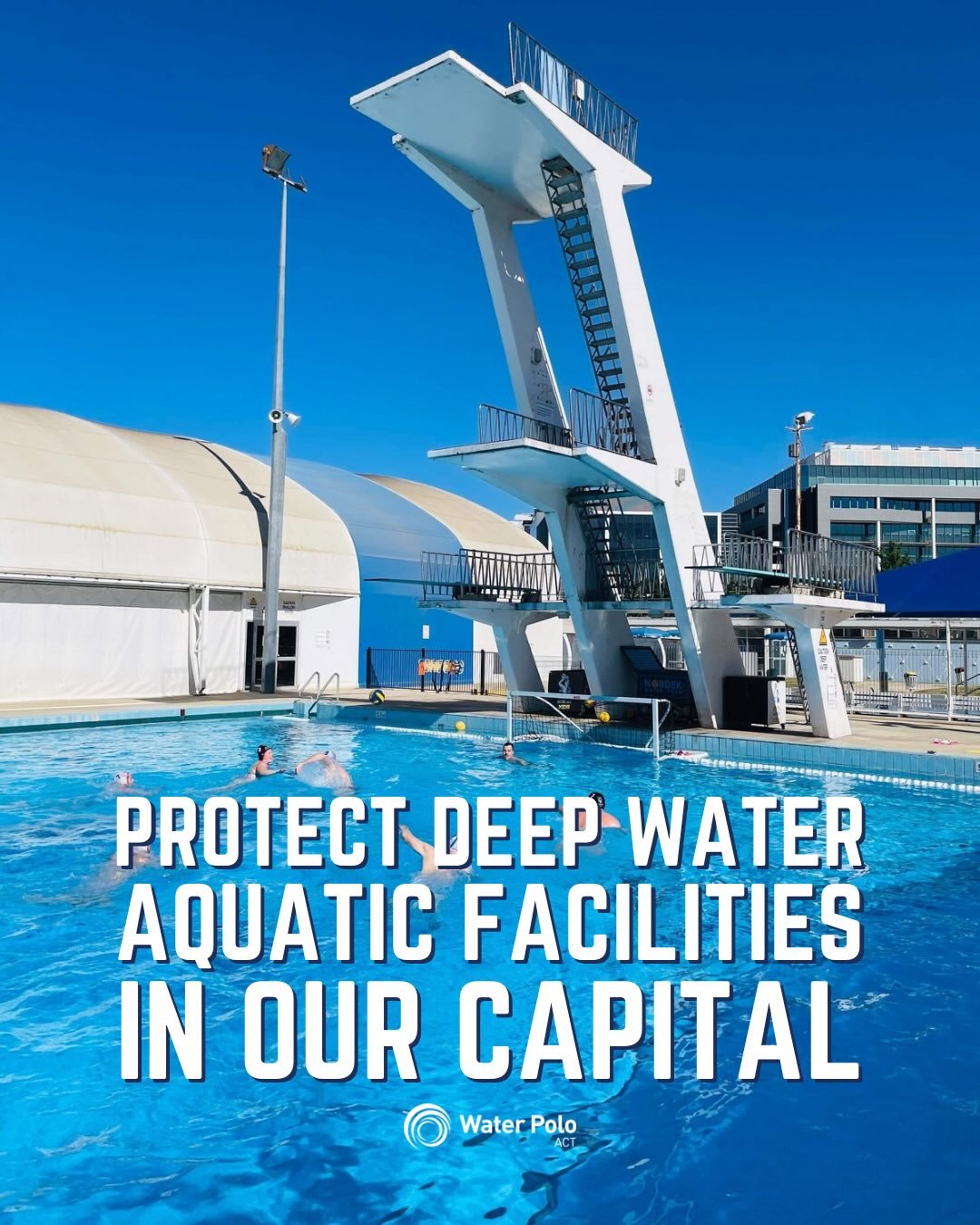 Protect Deep Water Aquatic Facilities in the ACT 🚨

A petition is calling on the ACT Government to ensure diving and deep water facilities are included in the proposed indoor Aquatic Centre at Commonwealth Park.

The current proposal excludes a 5m d