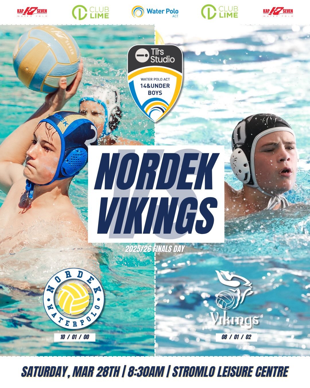@tirsstudio 14&amp;U Boys Grand Final 🏆 🤽&zwj;♂️

A rematch we&rsquo;ve been waiting for&hellip; 👀🔥

1️⃣ Nordek (10-1-0) take on 2️⃣ Vikings (8-1-2) in a repeat of last year&rsquo;s Grand Final!

Vikings have been the only side to truly challenge
