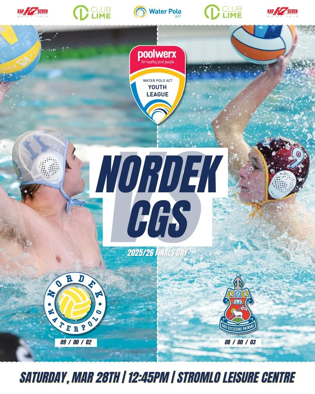 @poolwerxcanberra Youth League Men&rsquo;s Grand Final 🏆 🤽&zwj;♂️

The stage is set for a big one! 👀🔥

1️⃣ Nordek Blue (9-0-2) have had a strong season to finish top of the ladder and will be looking to cap it off with a championship 💪

But stan