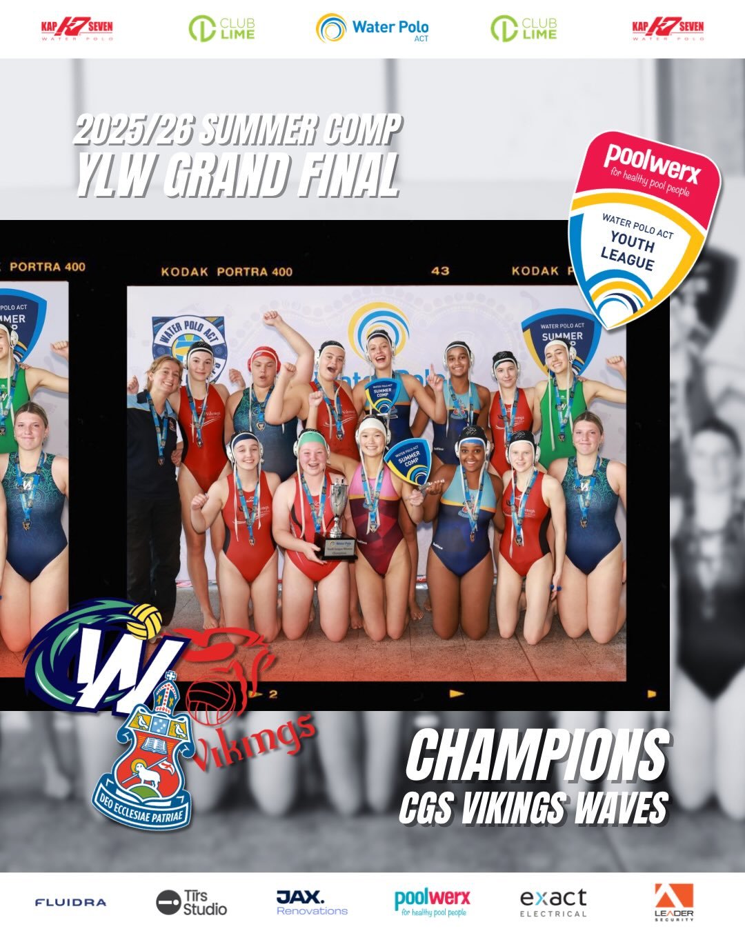 2025/26 @clublimegyms Finals Day 🏆
@poolwerxcanberra Youth League Women 🤽&zwj;♀️

🥇 CGS Vikings Waves
🥈 Dragons
🏆 Finals MVP - Vivienne Gaffey

#WPACT #summercomp #waterpolo #finalsday #playwaterpolo 
📸 @prosport.photos