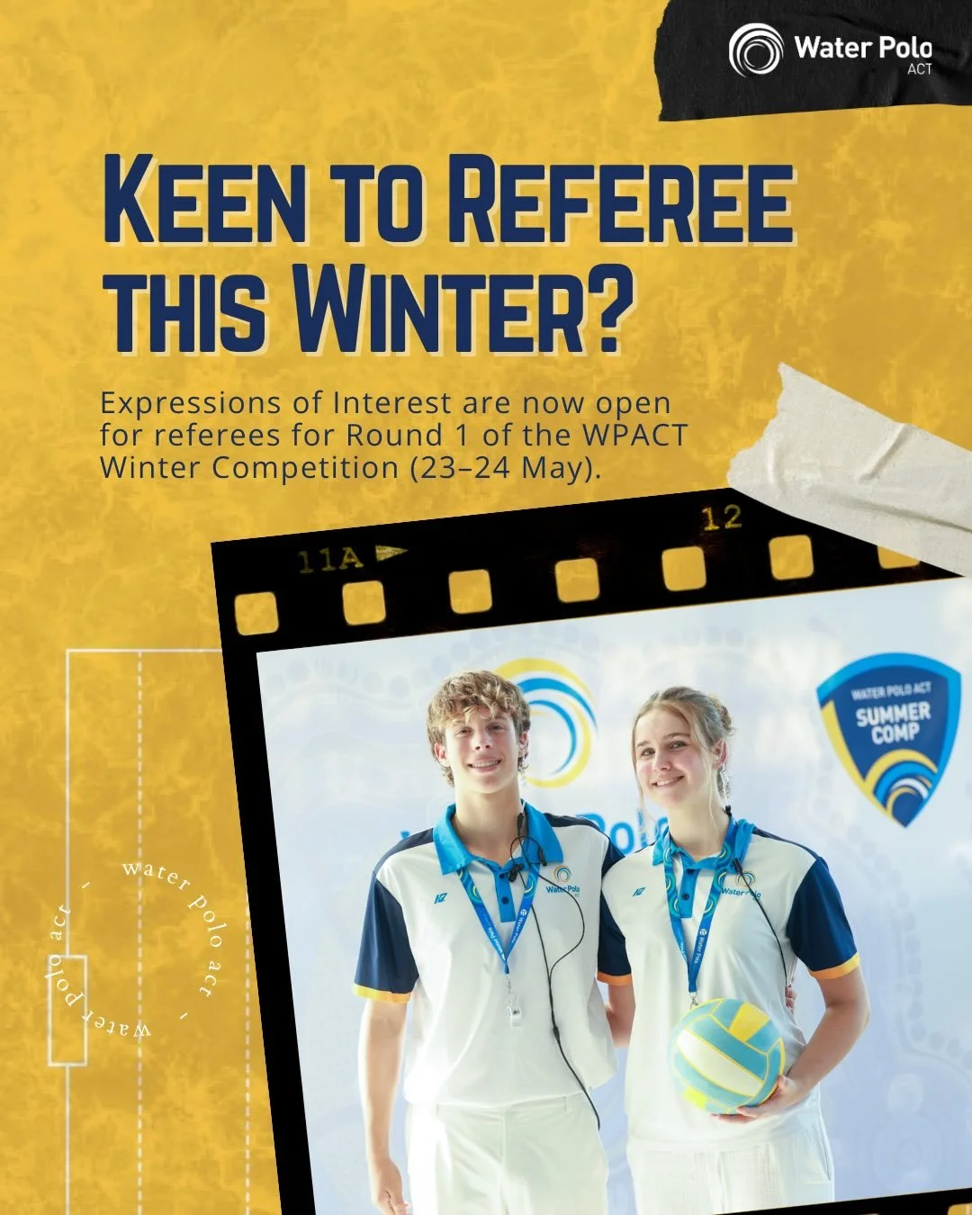 Keen to Referee This Winter? 📣🤽&zwj;♂️

Expressions of Interest are now open for referees for Round 1 of the WPACT Winter Competition (23&ndash;24 May).

If you&rsquo;re keen to referee, please register via the link in our bio 📝
⏰ EOIs close COB M