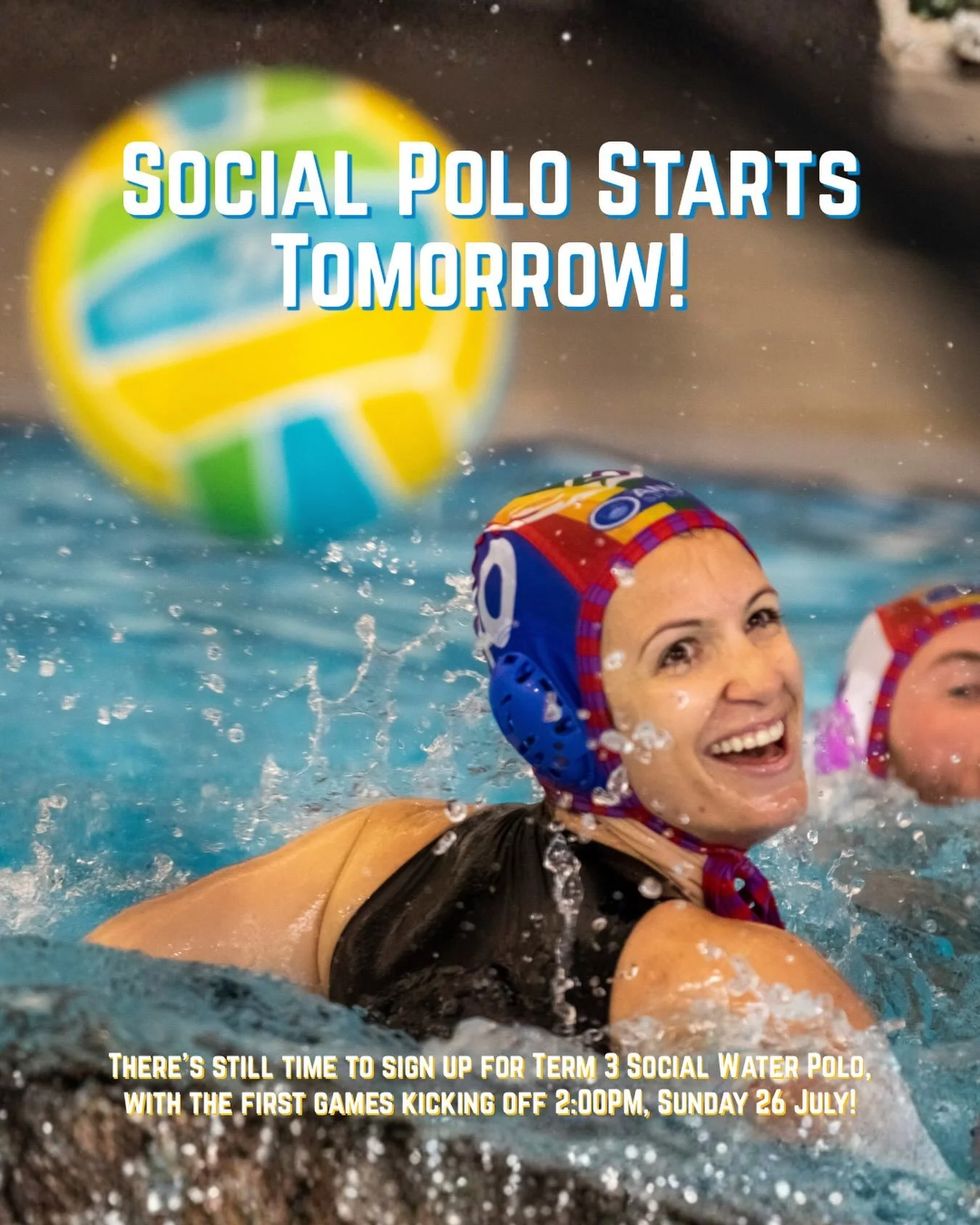 Social Polo Starts Tomorrow! 🤽&zwj;♂️🤽&zwj;♀️

There&rsquo;s still time to sign up for Term 3 Social Water Polo, with the first games kicking off tomorrow! 🎉

Whether you&rsquo;re returning to the pool, giving water polo a go for the first time, o