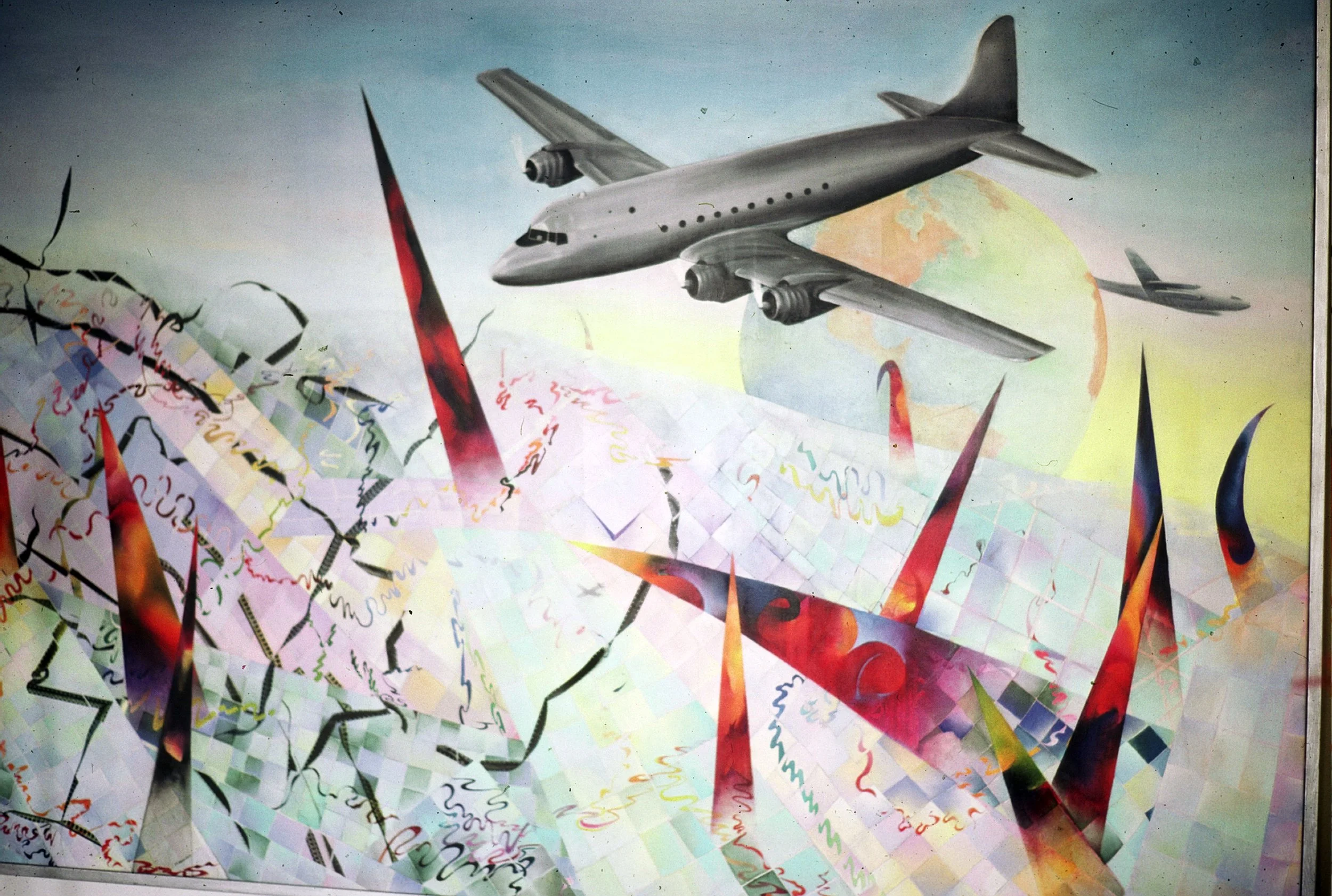 FLY OVER - Oil on Canvas - 
Reflections on a first trans-coastal flight.
