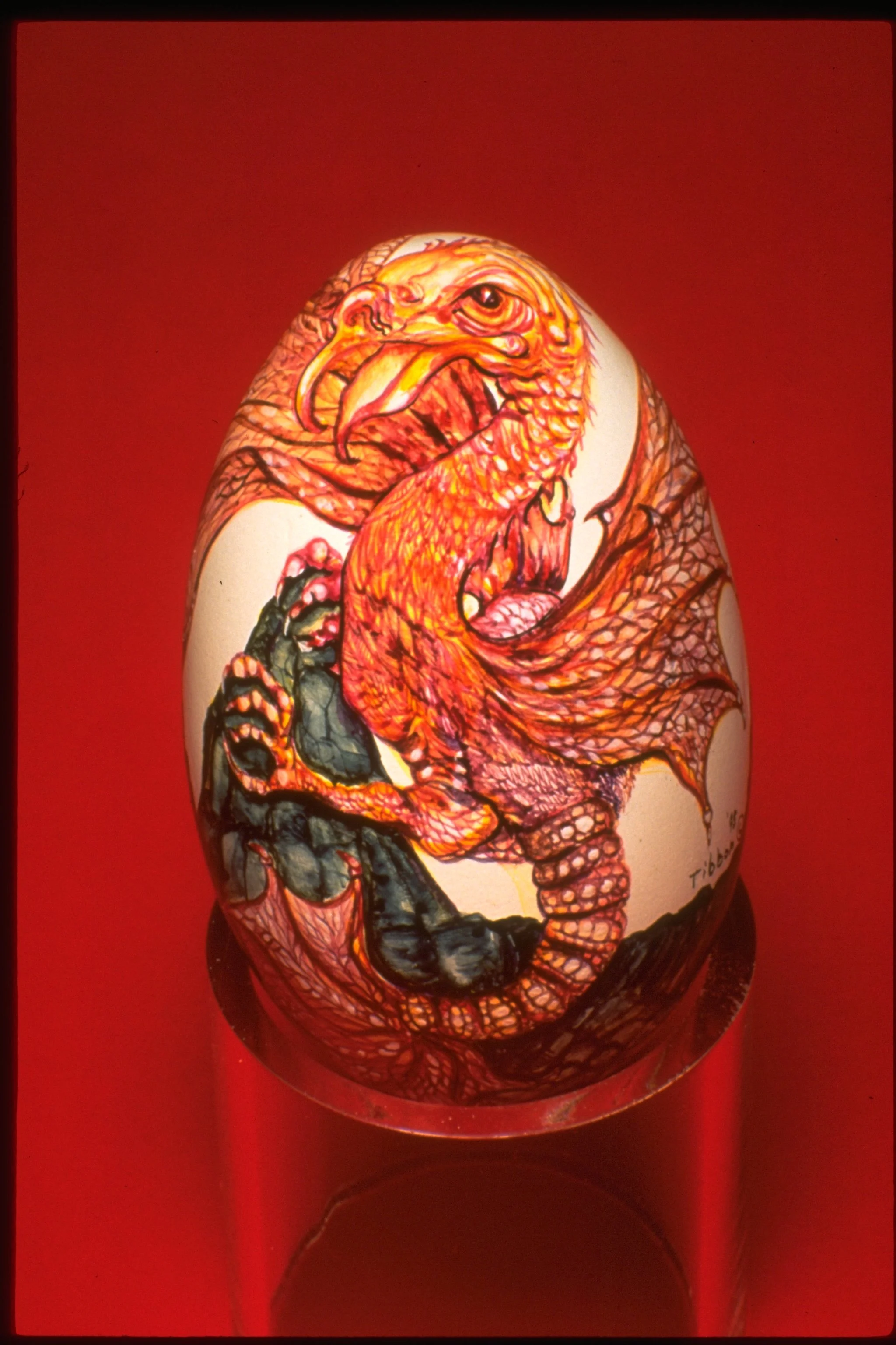 DRAGON - Hen egg w/Pigment - Created for L. Naggar at the S.F. Annual Spring Exhibit.