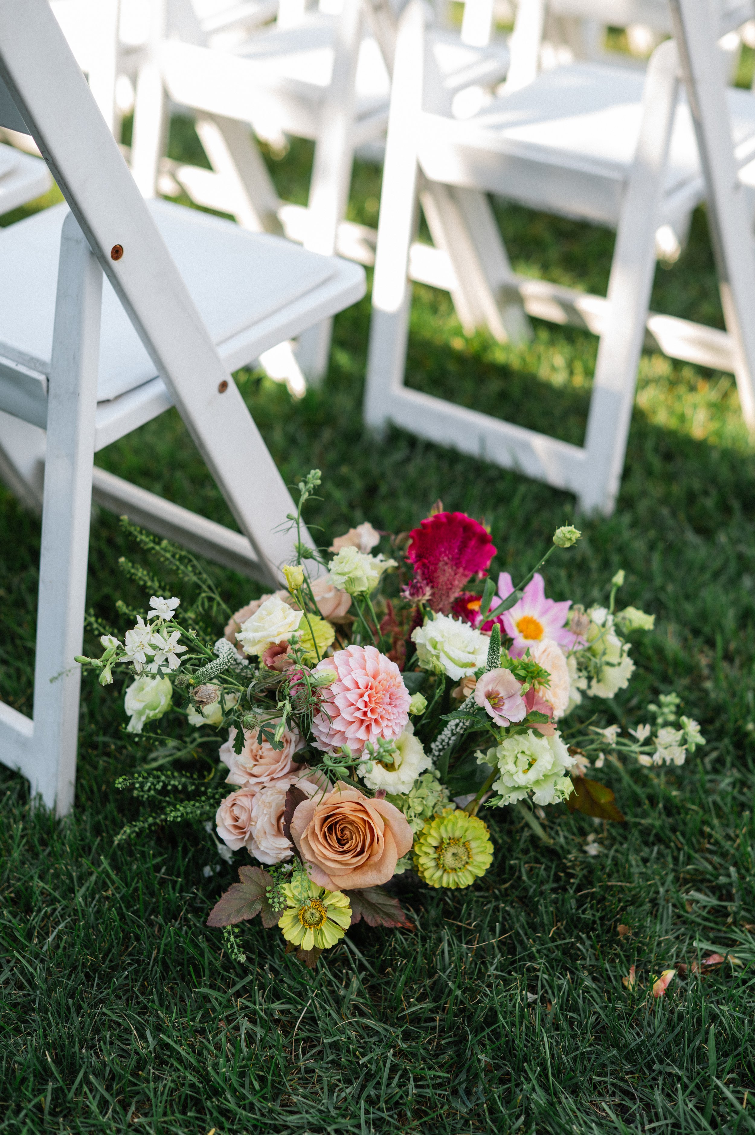color wedding florals