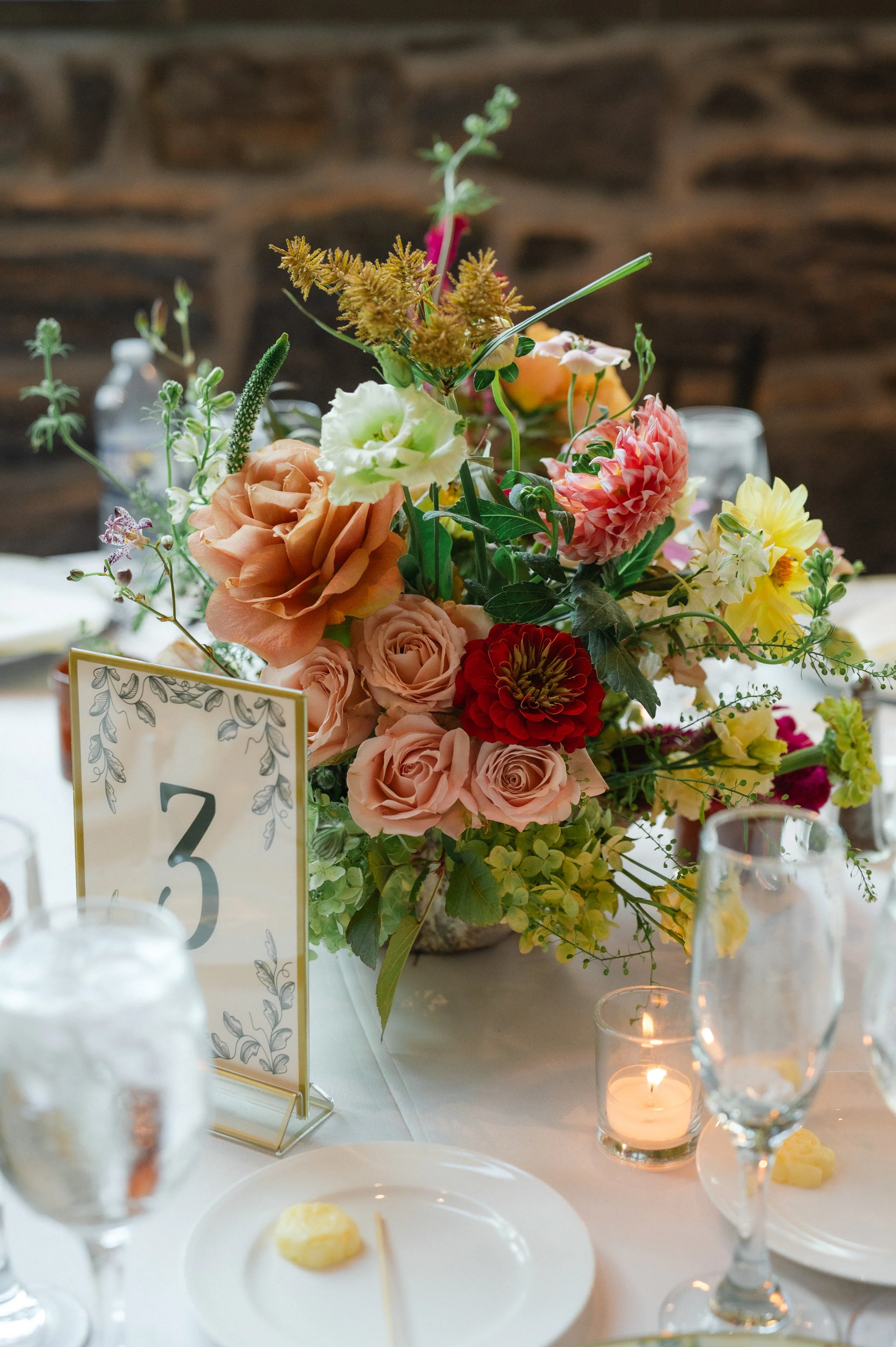 lush colorful wedding florals