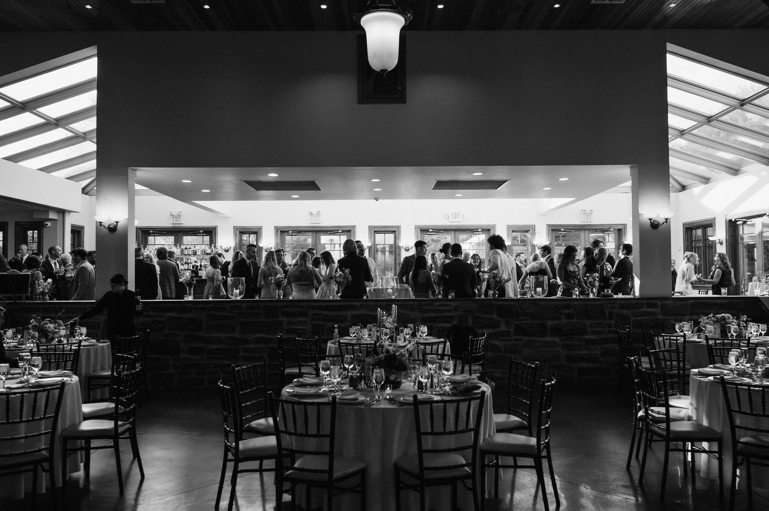 cocktail hour captured by documentary wedding photographer in philadelphia pa