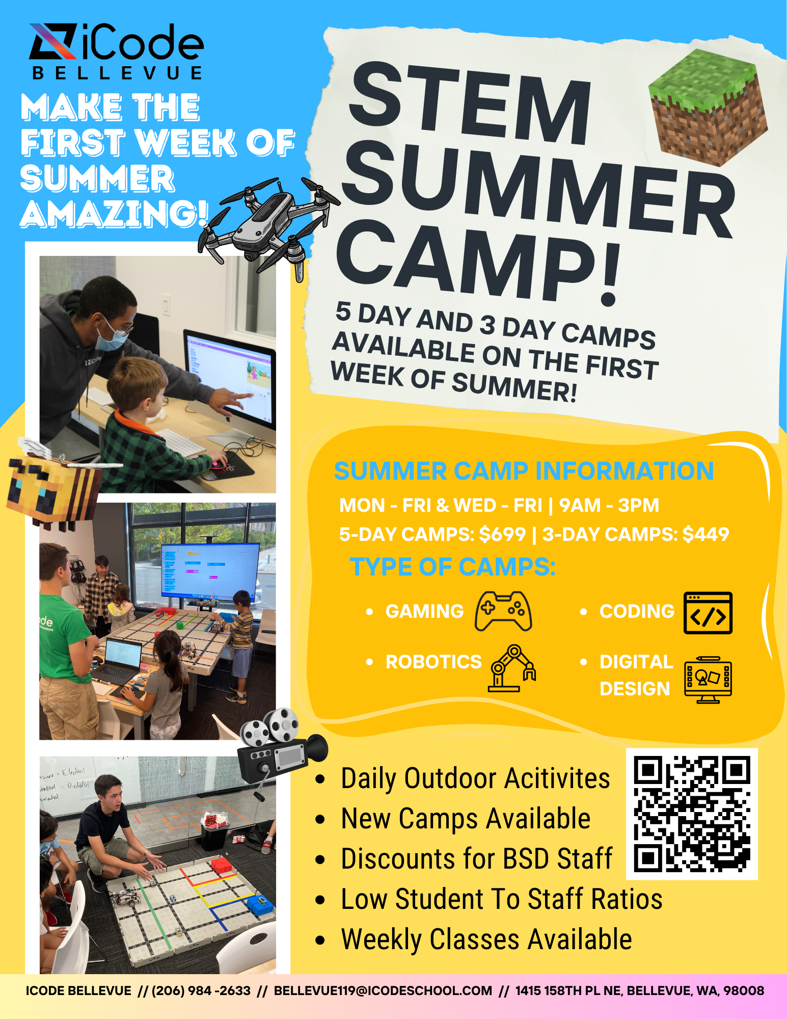 iCode Summer Camp Bellevue flyer