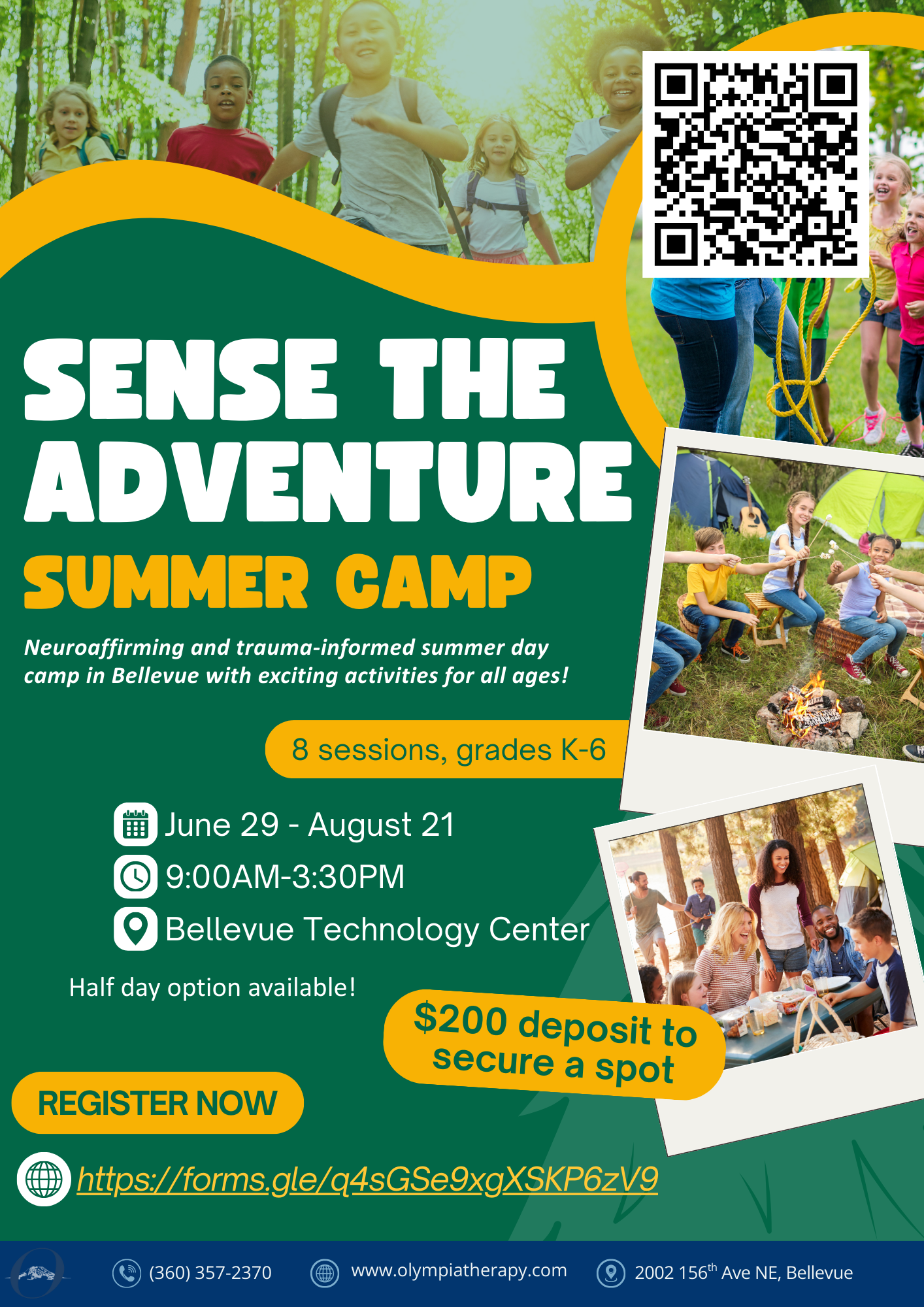 Olympia Therapy Summer Camp Flyer
