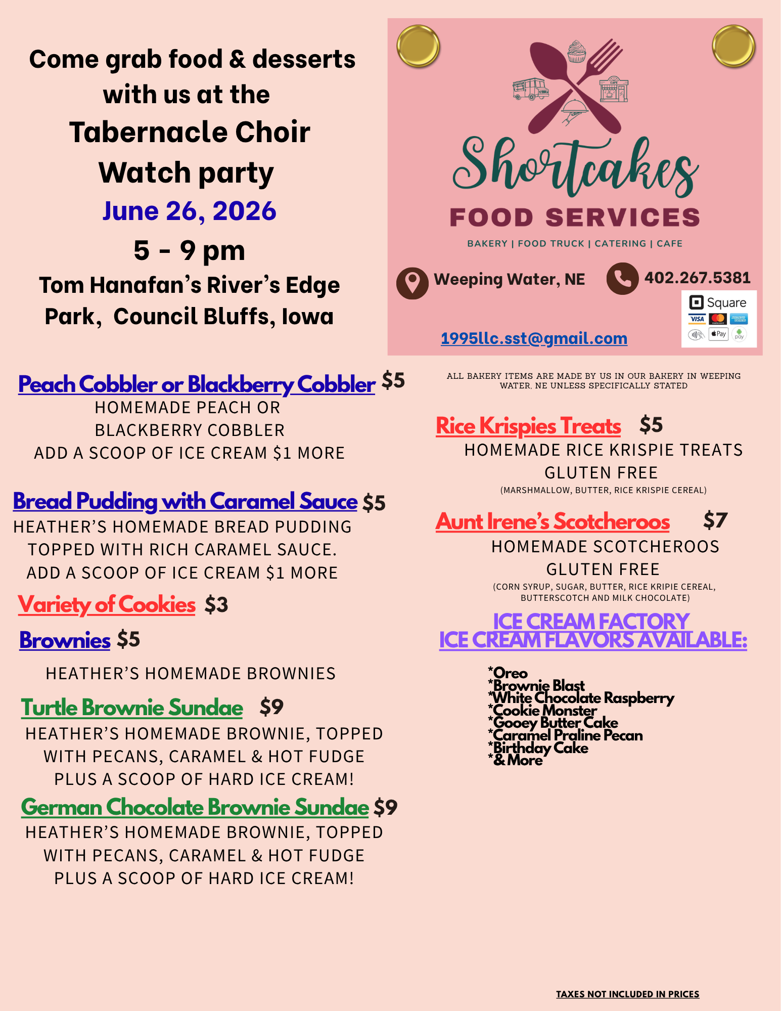 Shortcakes Menu #2