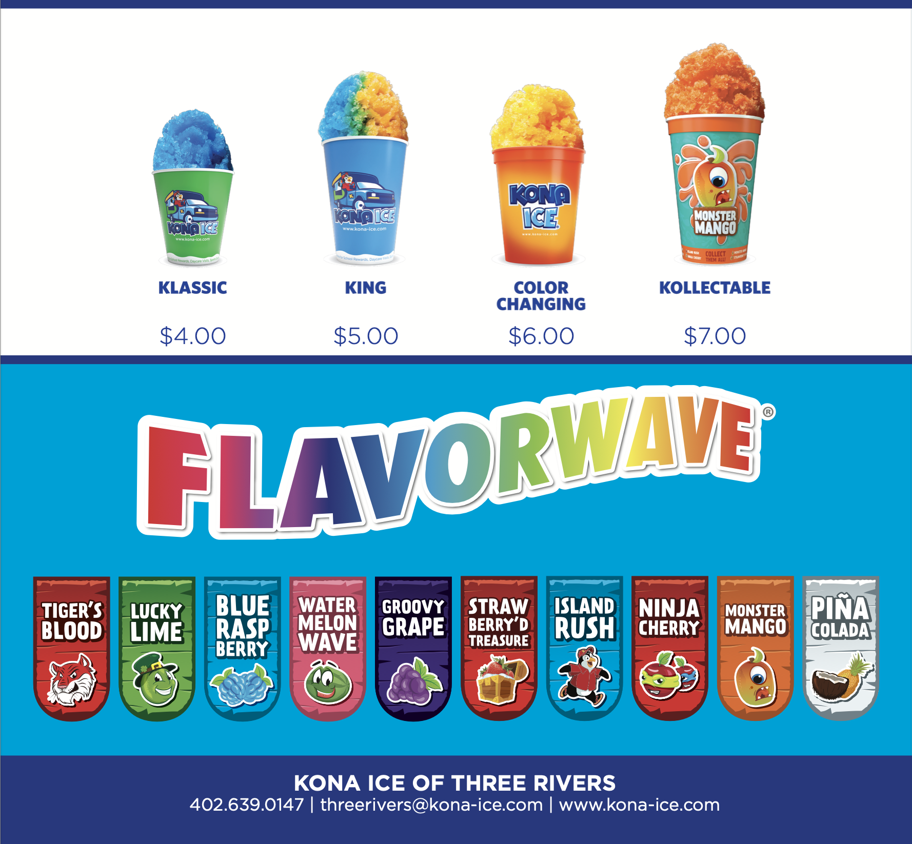 Kona Ice Menu