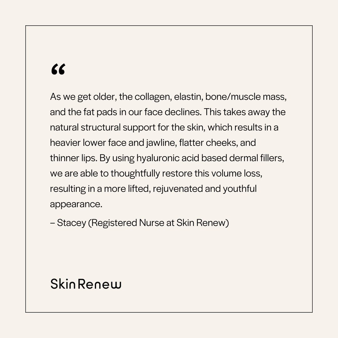 Dermal filler to replace natural volume loss as we age ✨ Book online ~ www.skinrenew.co.nz