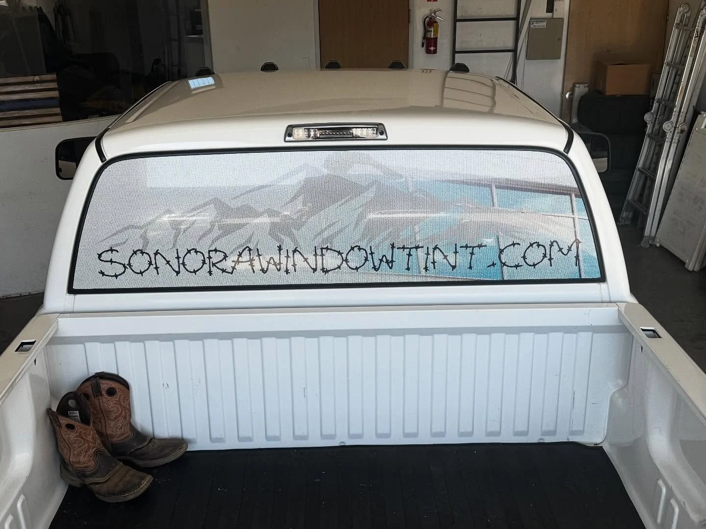 Back window view through prints