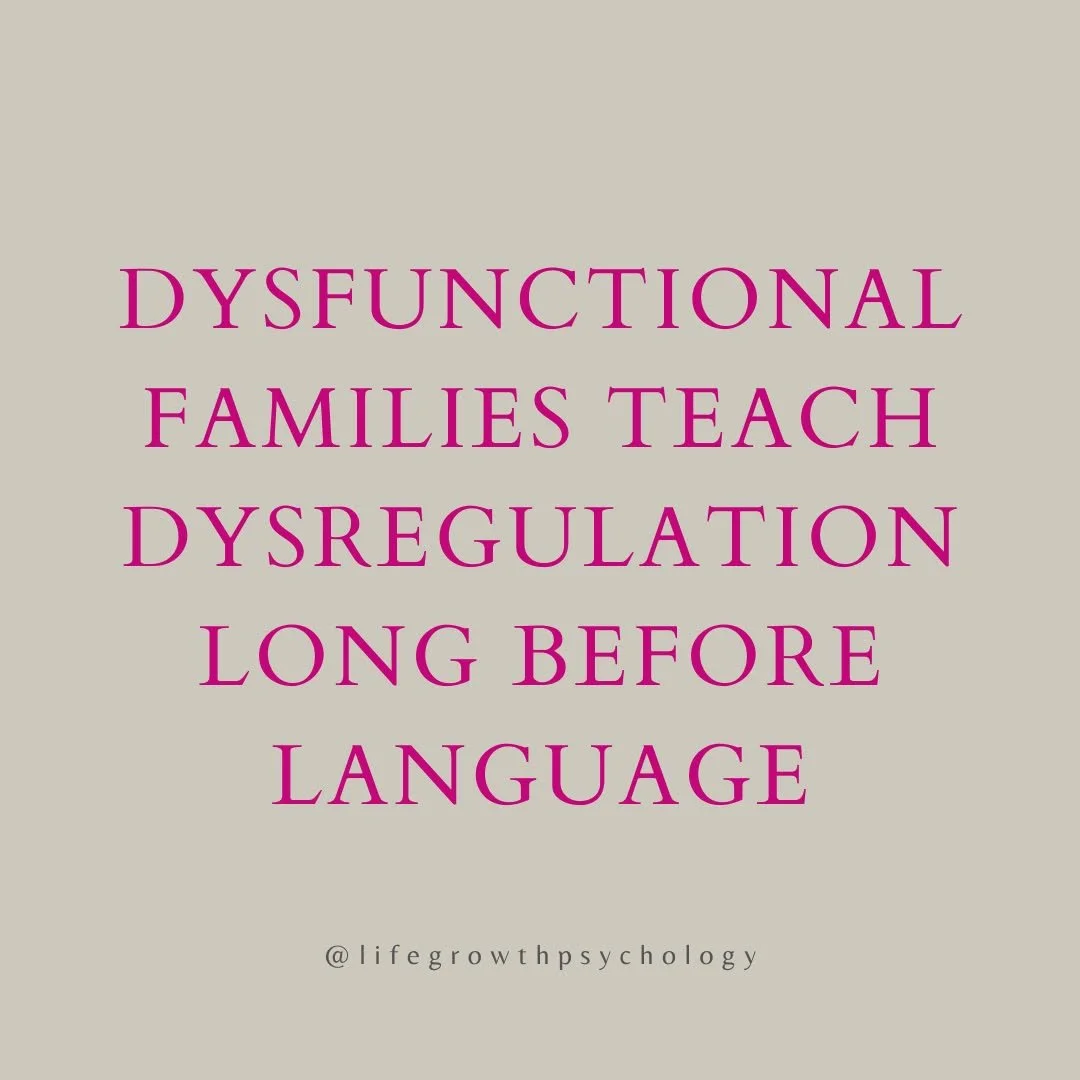Dysfunctional families teach dysregulation long before language. Children adapt to emotional environments through their nervous systems.

These patterns develop before feelings can be named or understood.
Therapy often involves gently revisiting and 