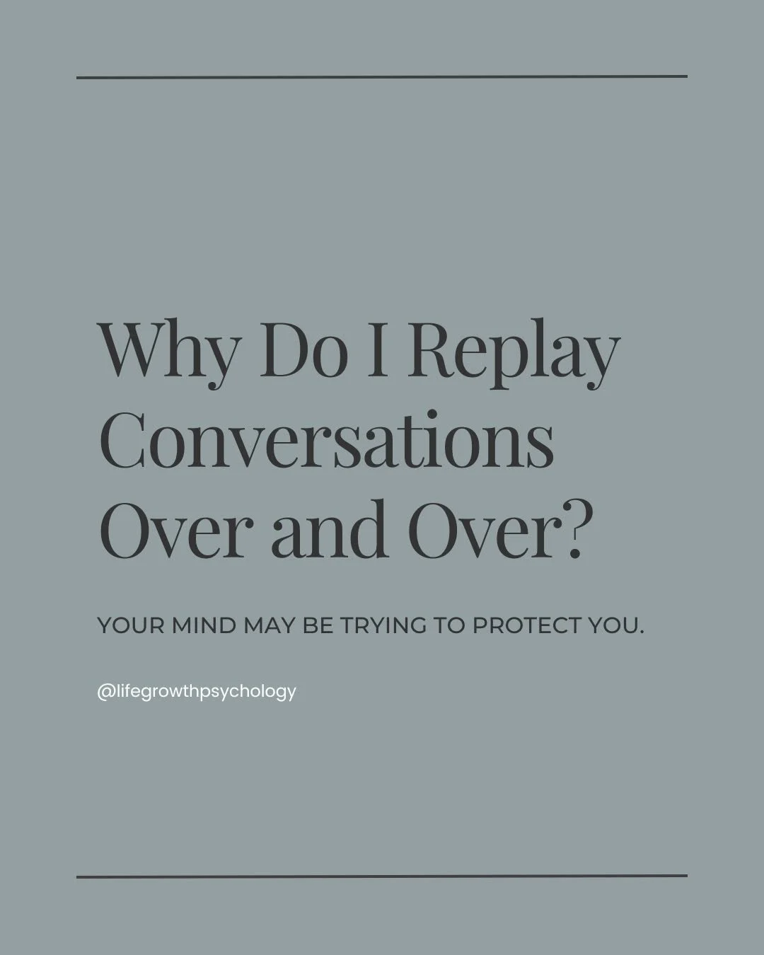 If you constantly replay conversations, it does not necessarily mean you are anxious, insecure, or &ldquo;too sensitive.&rdquo;

For many people, this is a protective pattern that developed in relationships where connection felt uncertain or emotiona