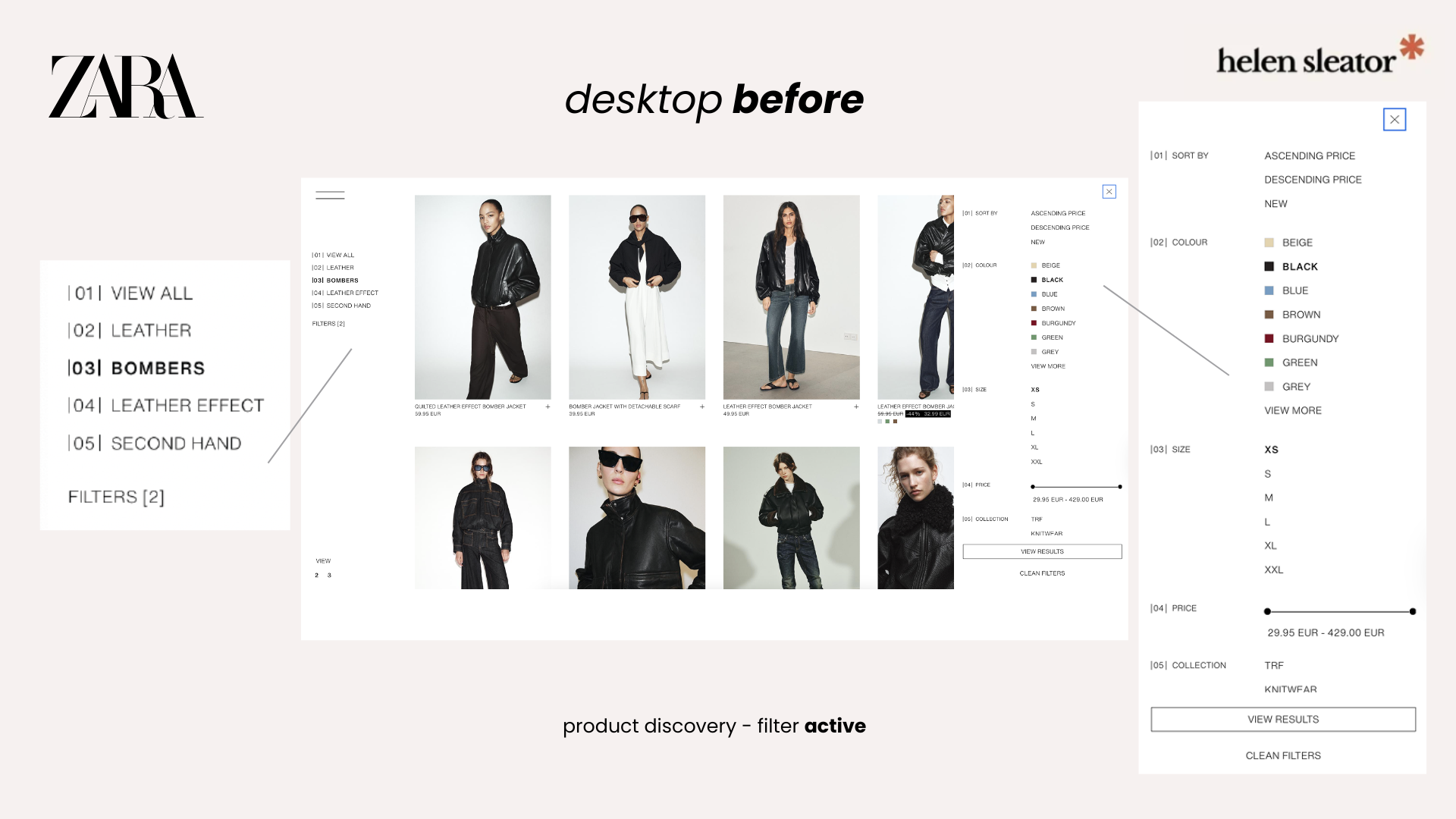 Zara desktop before active state