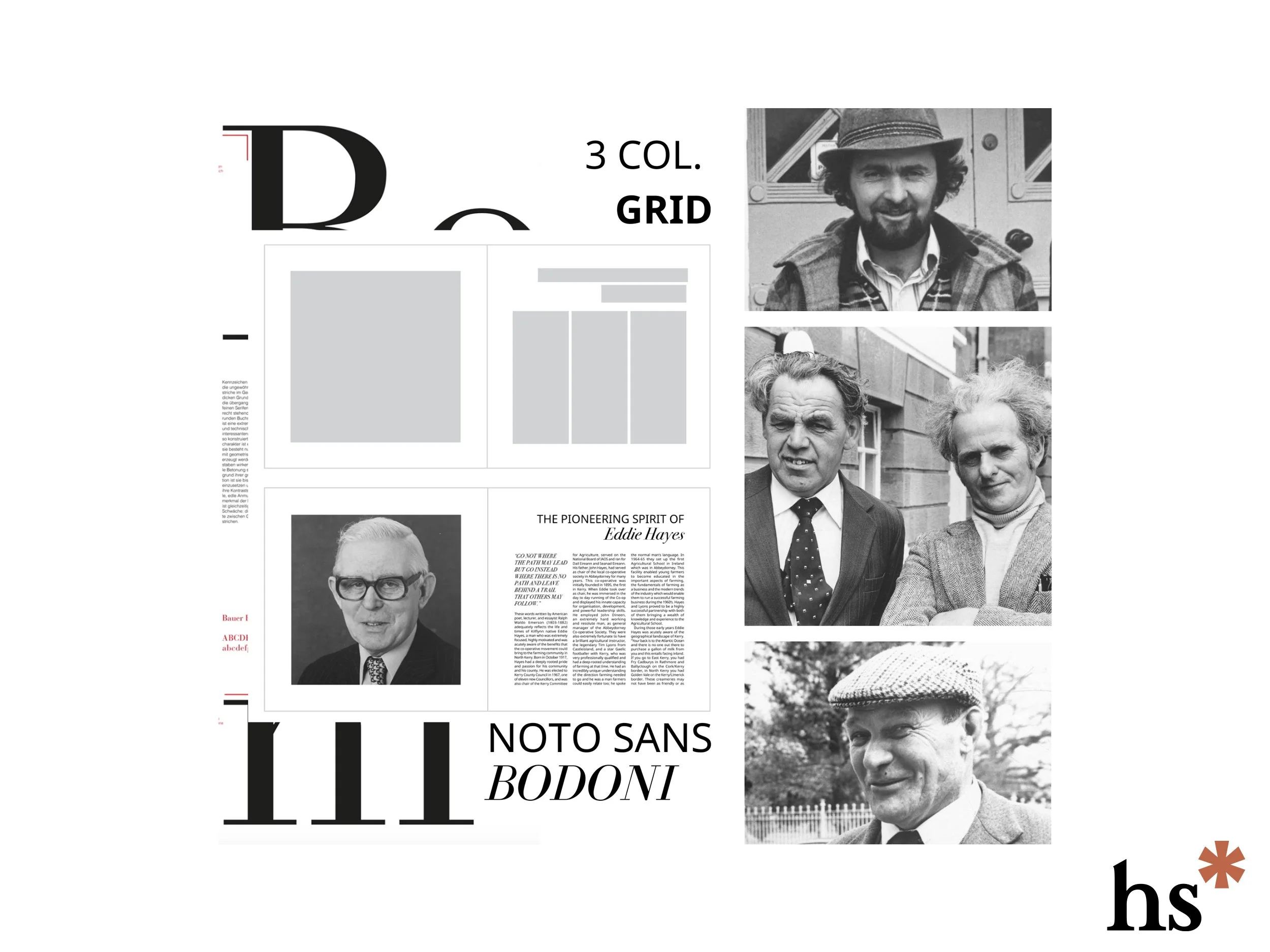 Grid, Typeface and Image Moodboard for Kerry Co-op - The Heart of Who We Are