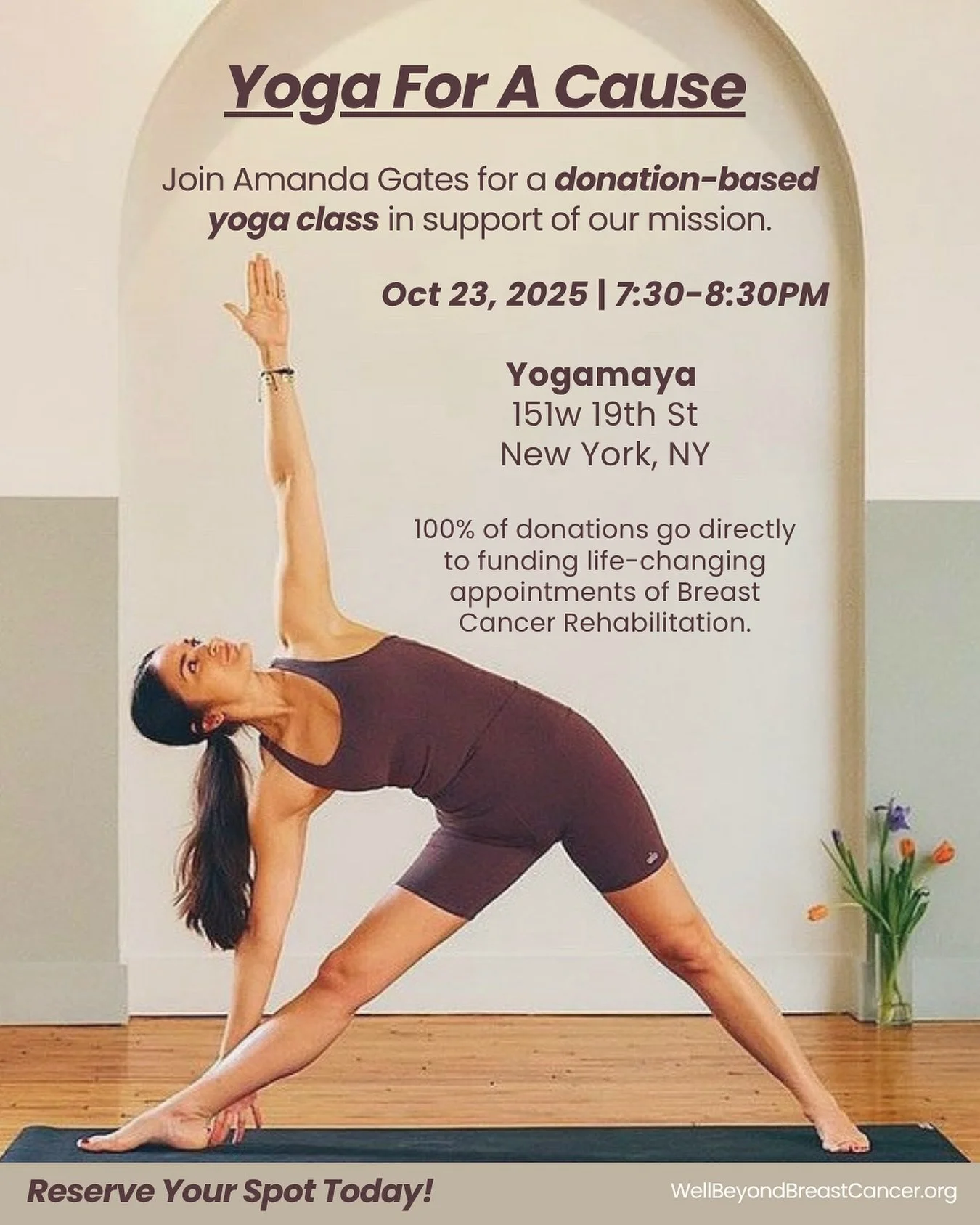 For the second year in a row, we are deeply thankful to Amanda Gates, yoga teacher at @yogamayanewyork, for sharing her time, talent, and heart by hosting this special yoga class in support of our mission. 

Her generosity helps us raise the vital fu