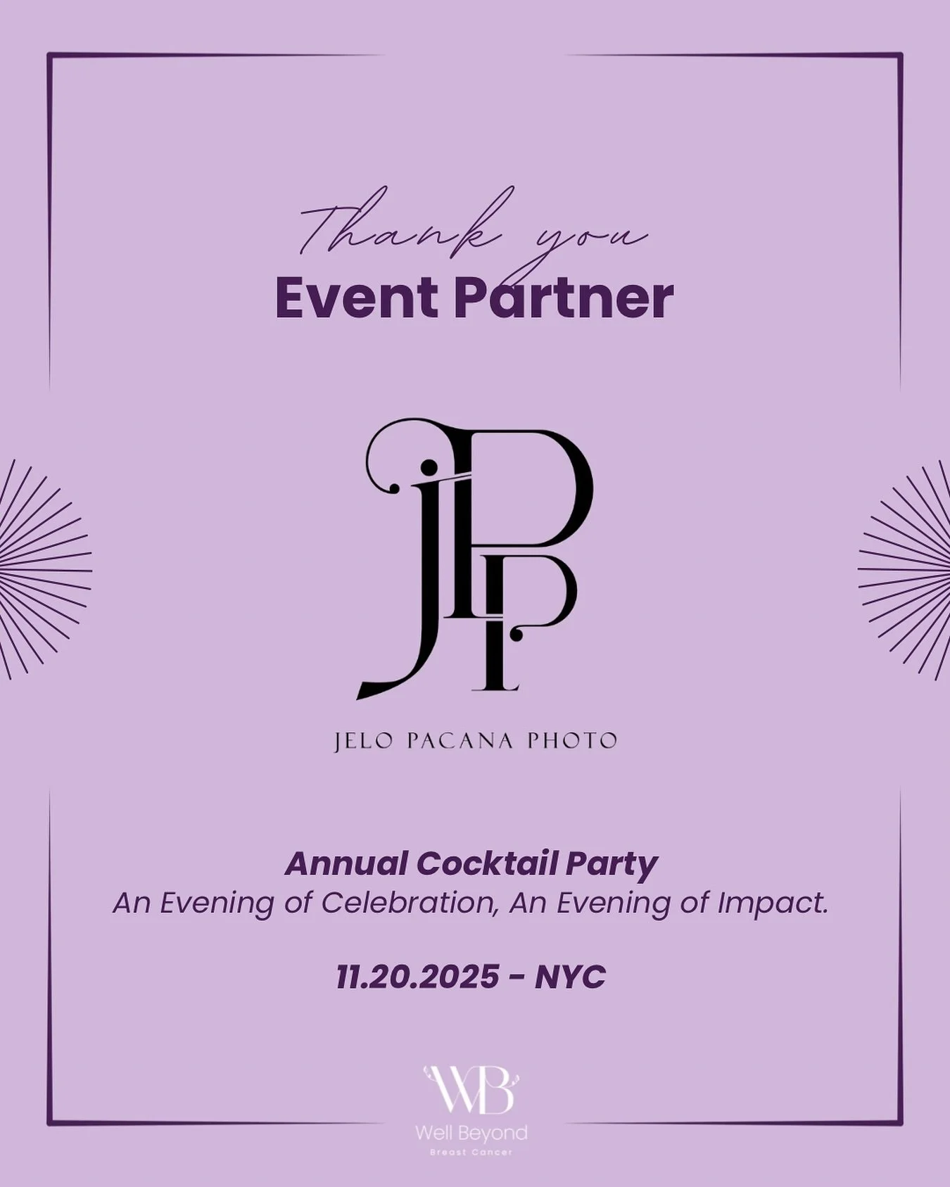 With just 6 days until our Annual Cocktail Party, we&rsquo;re grateful to highlight one of our generous event partners, @jelopacanaphoto 🎥

Jelo Pacana Photo &amp; Videography is a New York&ndash;based creative company specializing in weddings, even