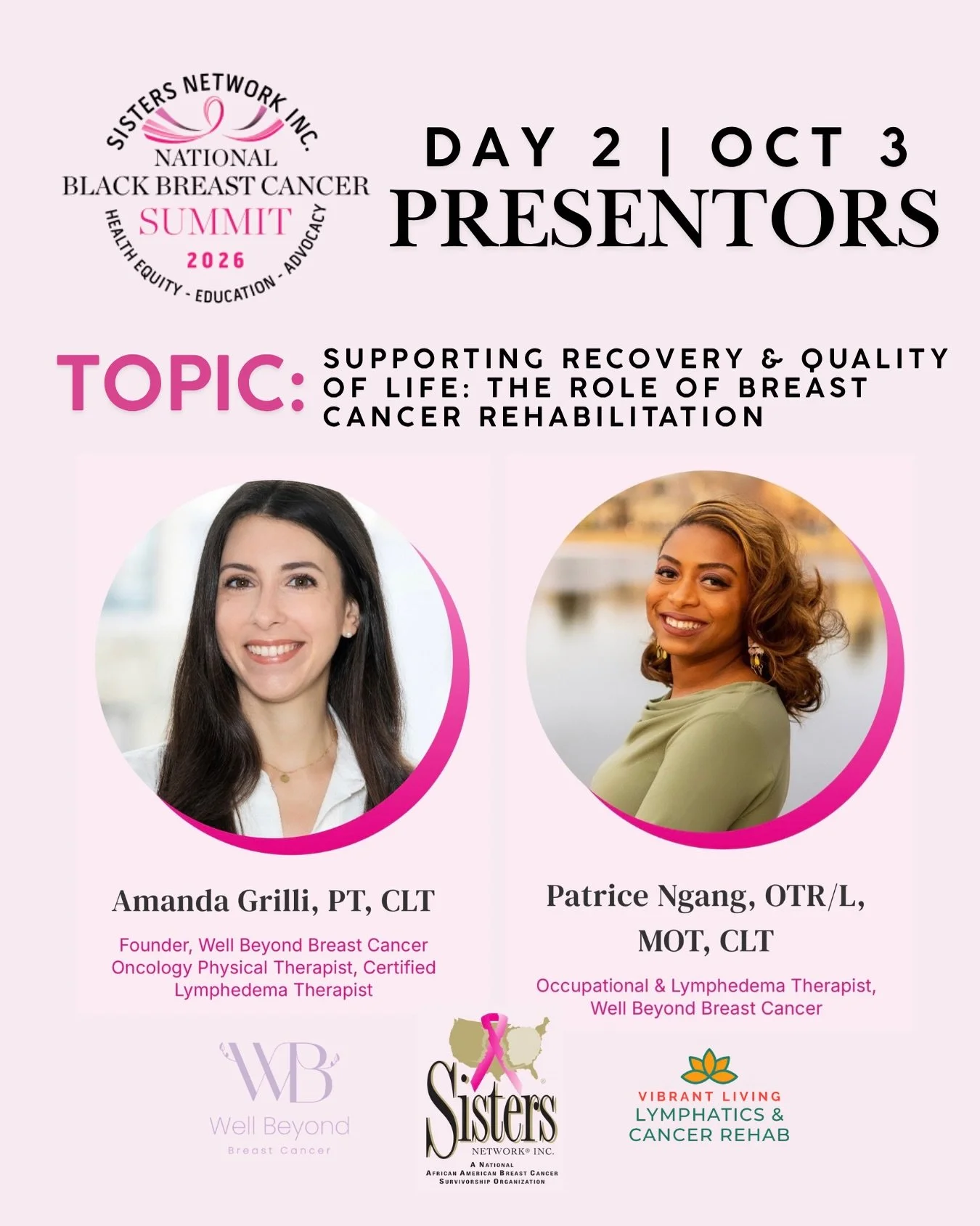 There&rsquo;s no better way to kick off Breast Cancer Awareness Month than alongside an incredible community at the Sisters Network Annual Summit!

Our founder, Amanda, and WBBC partnering therapist, Patrice, will be here all weekend supporting survi