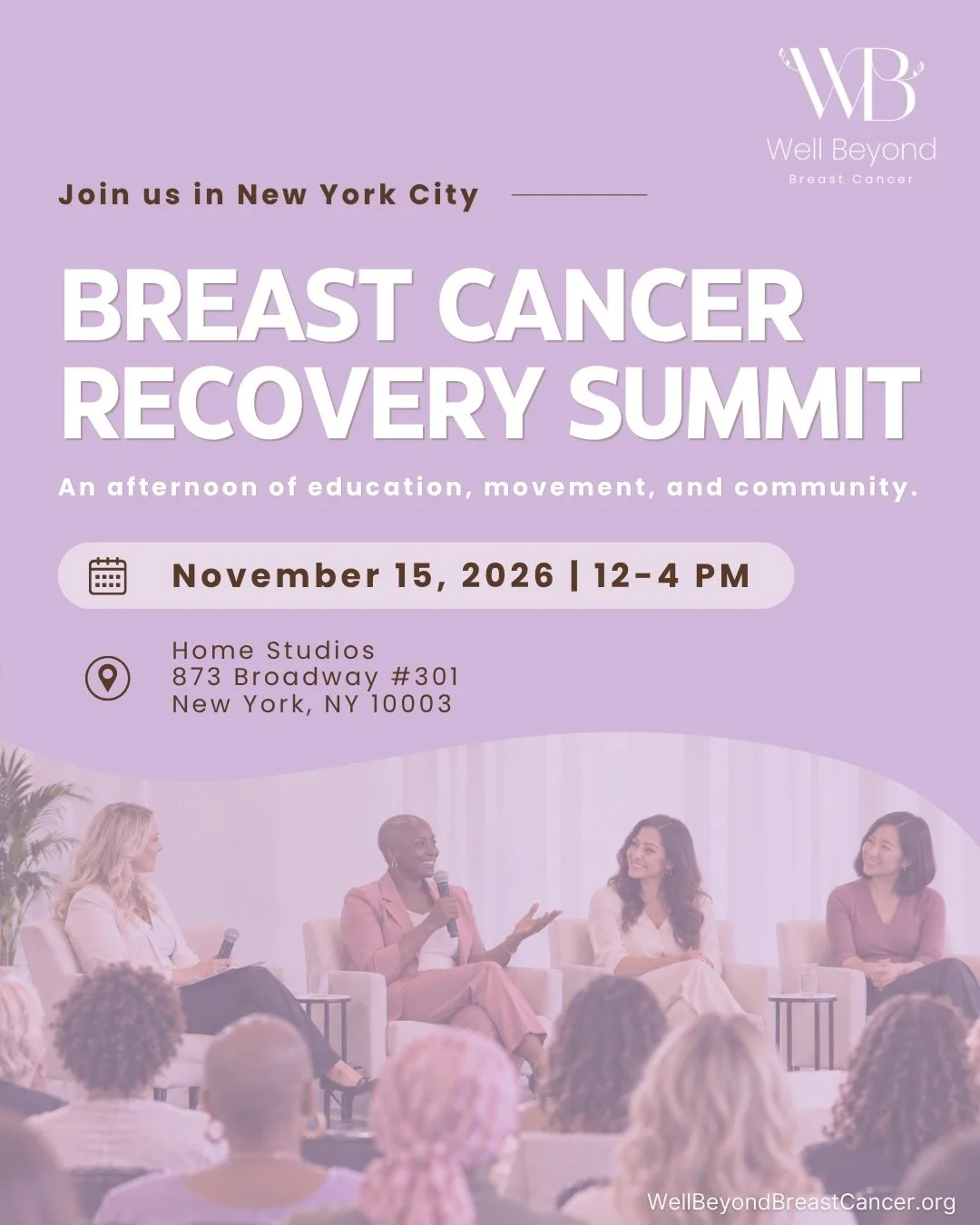 Introducing the Breast Cancer Recovery Summit, a half-day educational event created to help you better understand and manage treatment-related side effects, improve your quality of life, and feel more supported throughout recovery.

📅 Sunday, Novemb