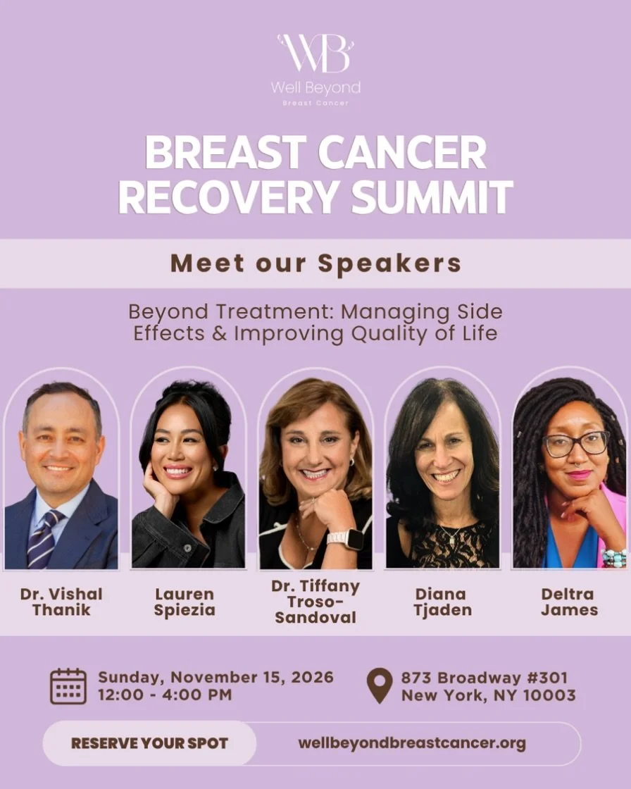 From pain and fatigue to changes in mobility, sexual health, and overall well-being, breast cancer treatment and risk-reducing surgeries can affect so many aspects of everyday life.

Yet far too many people are left to navigate these challenges witho