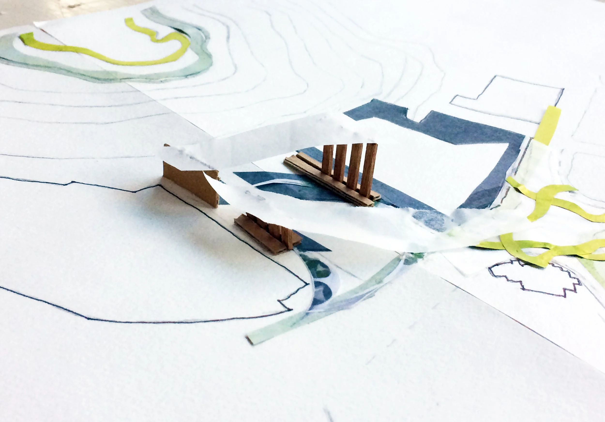 building - ramp as landscape concept model