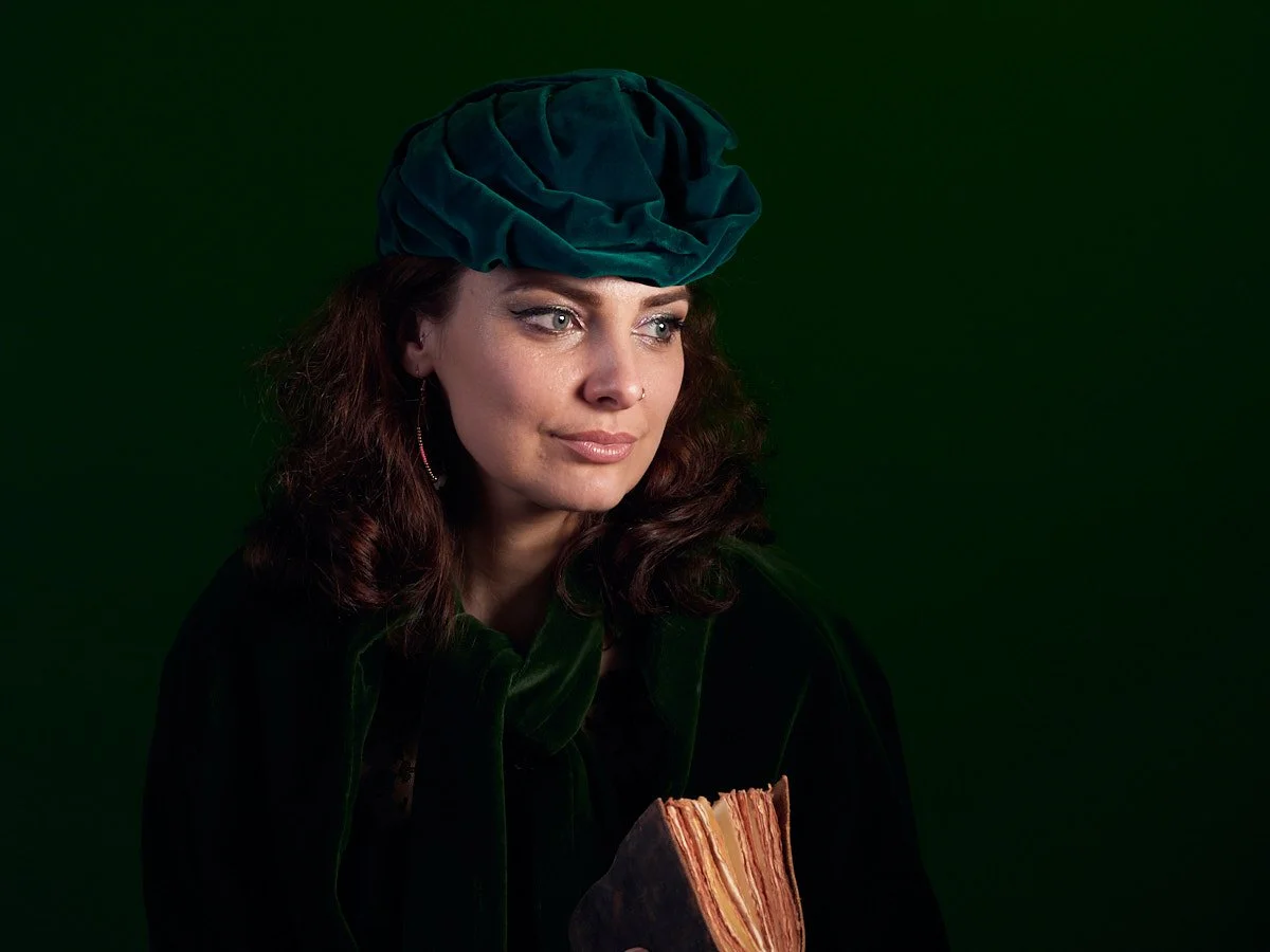 Turquoise Velvet Hat