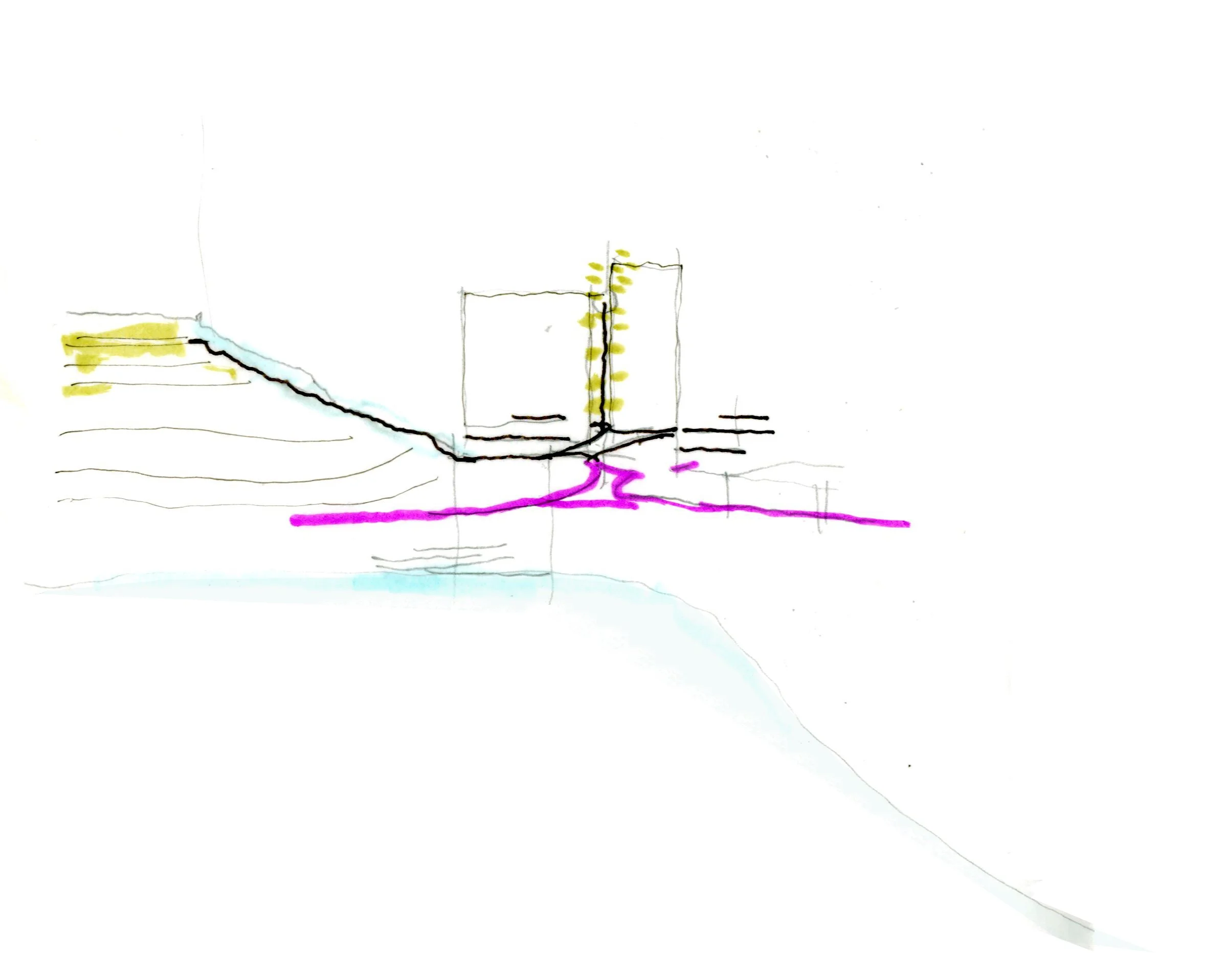 Guia Hill transport node sketch diagram