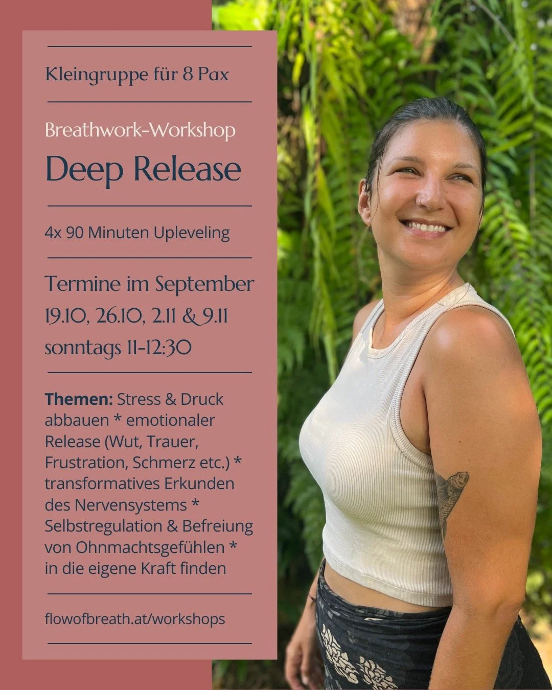 🍂Trauma-sensitives Breathwork im Oktober + November🍂

Wenn es drau&szlig;en k&uuml;hl wird, machen wir es uns mit Heizdecken gem&uuml;tlich und starten in eine weitere Runde &quot;Deep Release&quot; 🥰

Wir werden uns dabei g&auml;nzlich auf die ak