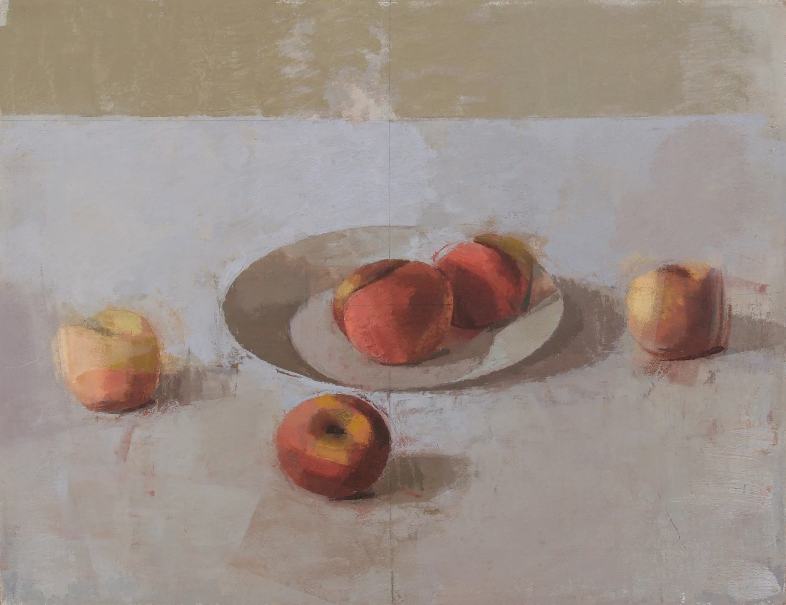 "Peaches" oil on canvas on panel, 11"x14"