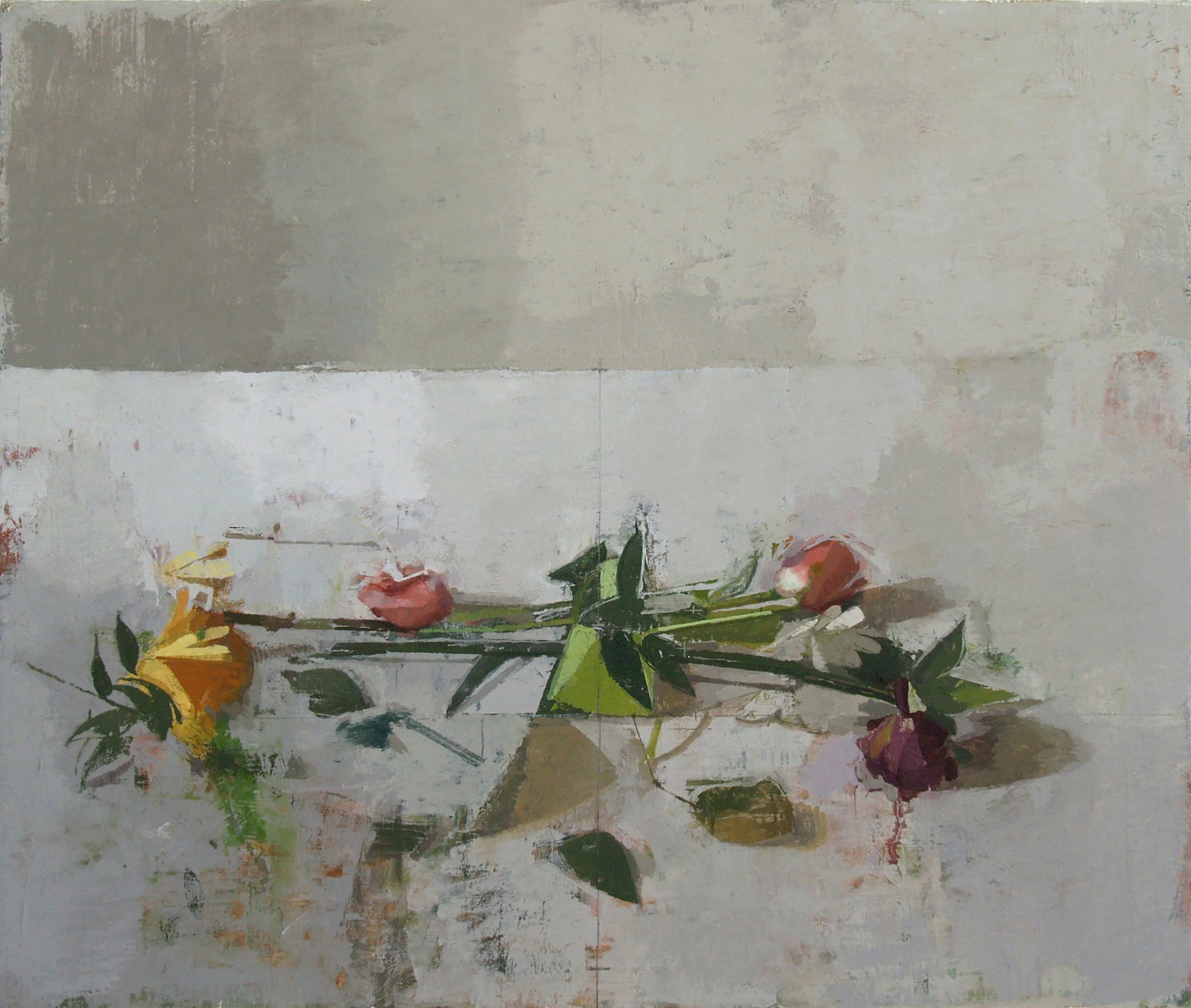 "Flowers, 1" oil on canvas on panel, 15"x18"