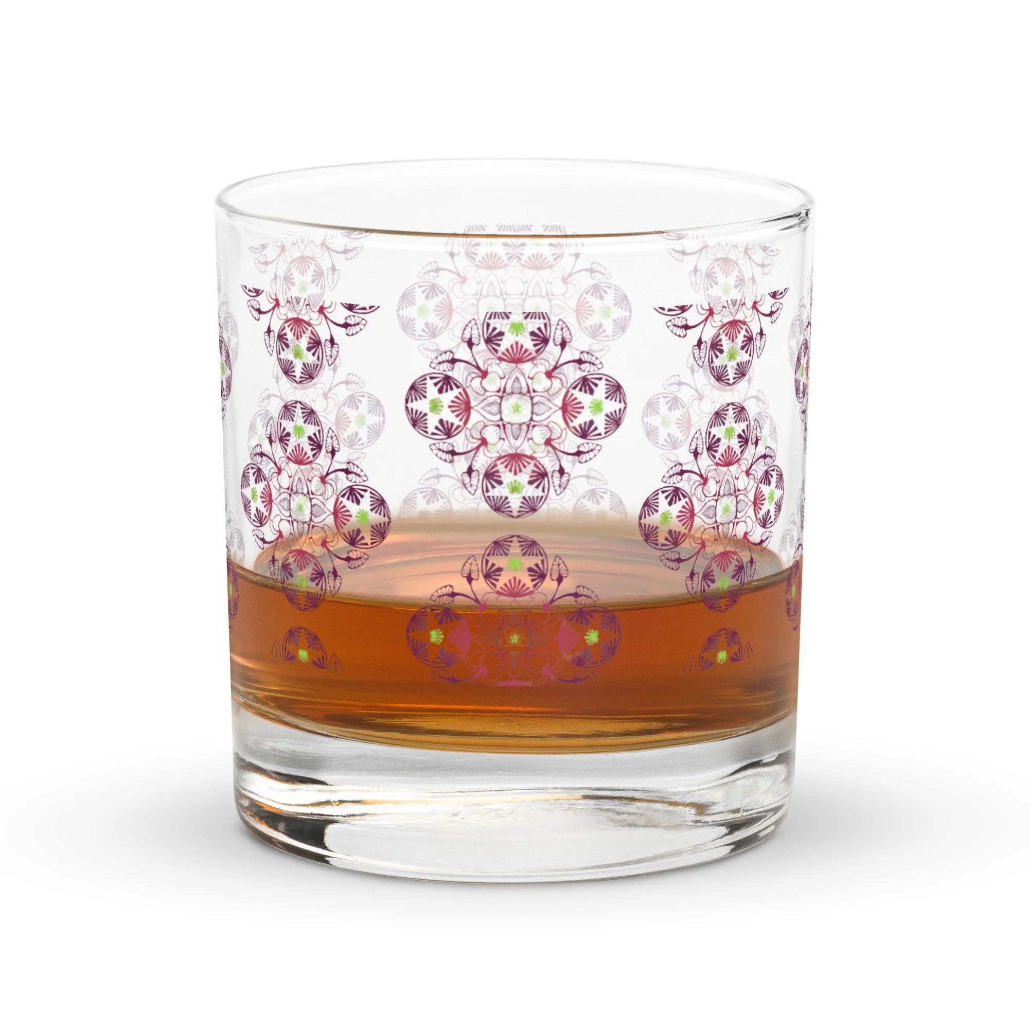 Pink Goth Boujee Pentagram Whiskey Glass by Artwiselirio.jpg