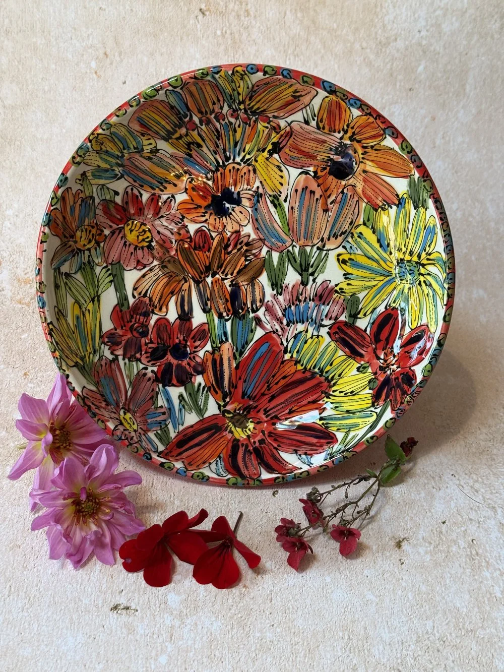 Flowers From the Garden Pasta Bowl 8 Inch