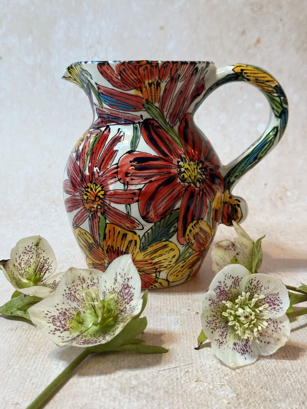 Flowers From Garden Curvy Jug