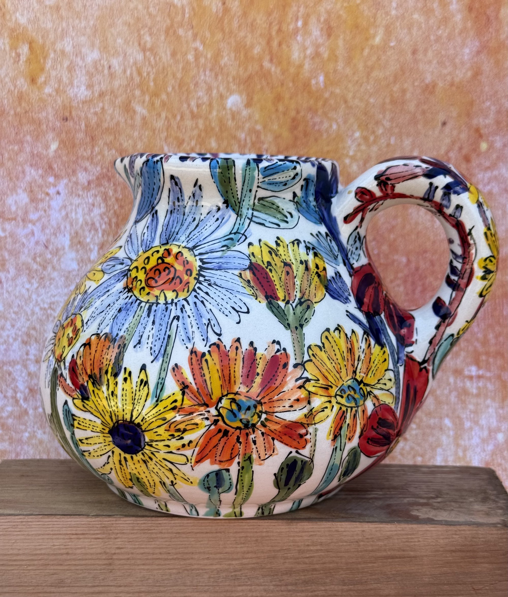 Flowers From Garden on White Asters Dumpy Vase