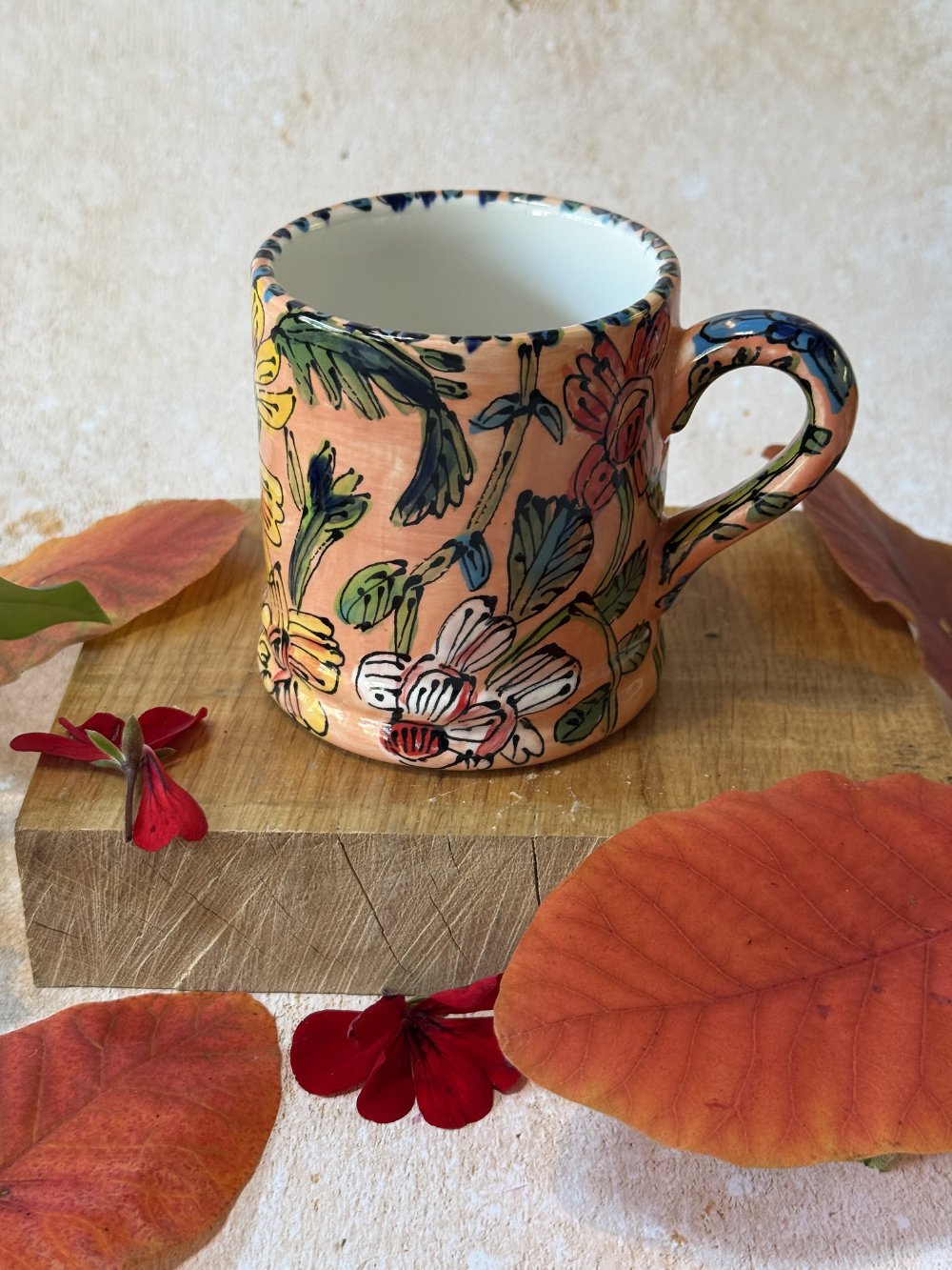 Flowers on Apricot  Daddy Mug