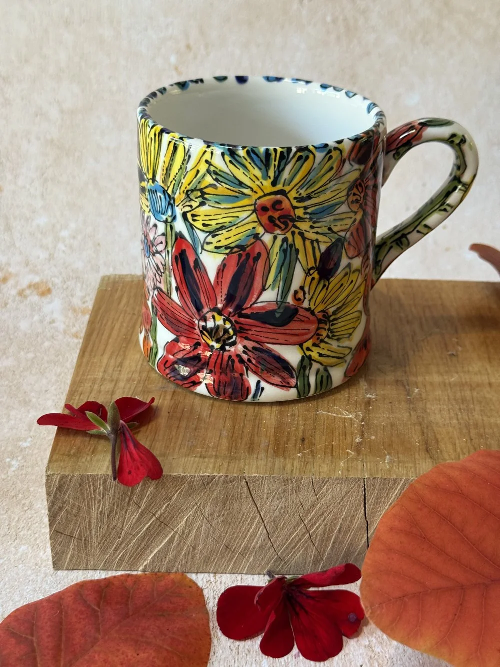 Flowers From Garden Yellow Red Daddy Mug