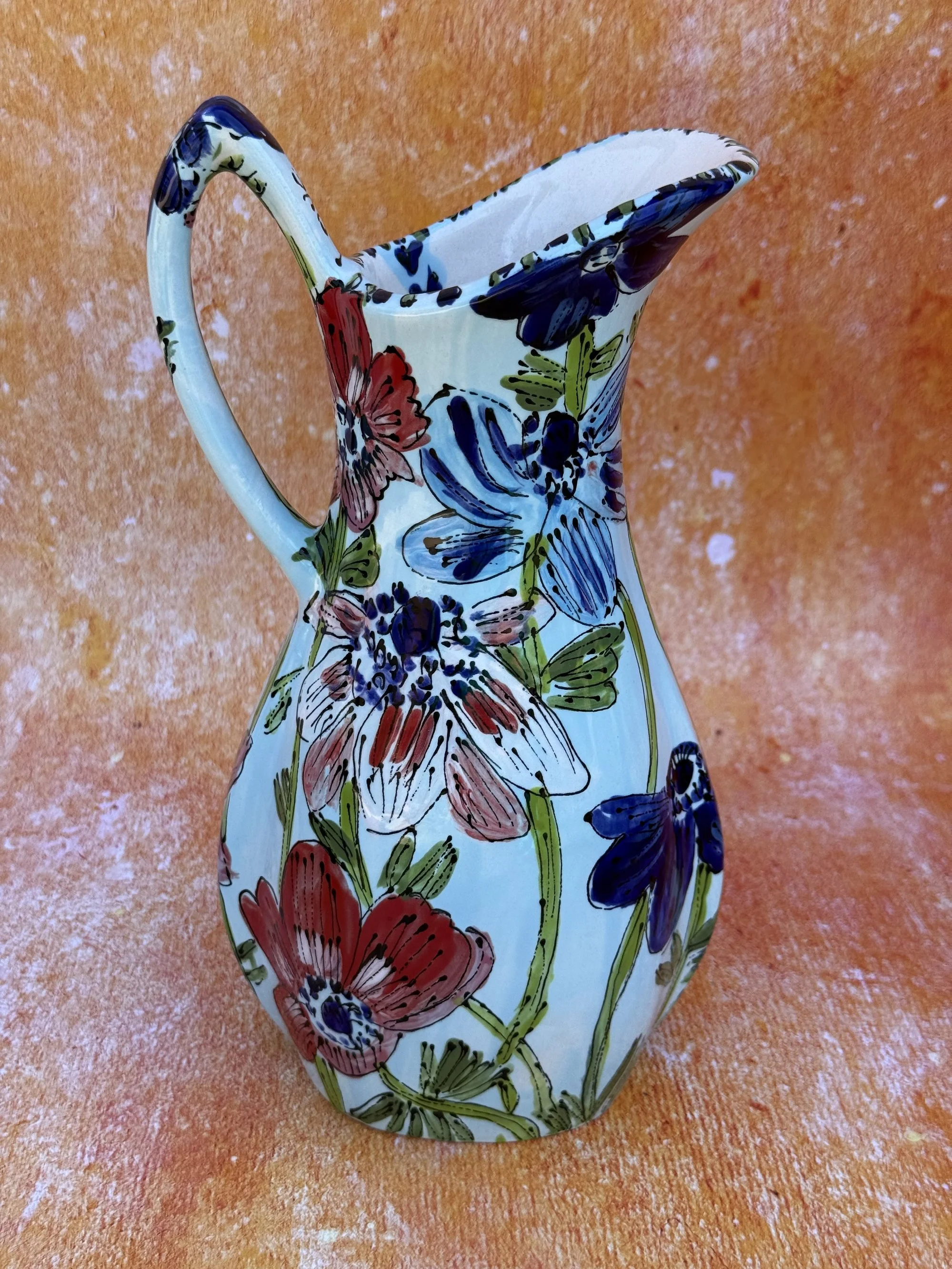 Anemones on Pale Blue Athena Vase