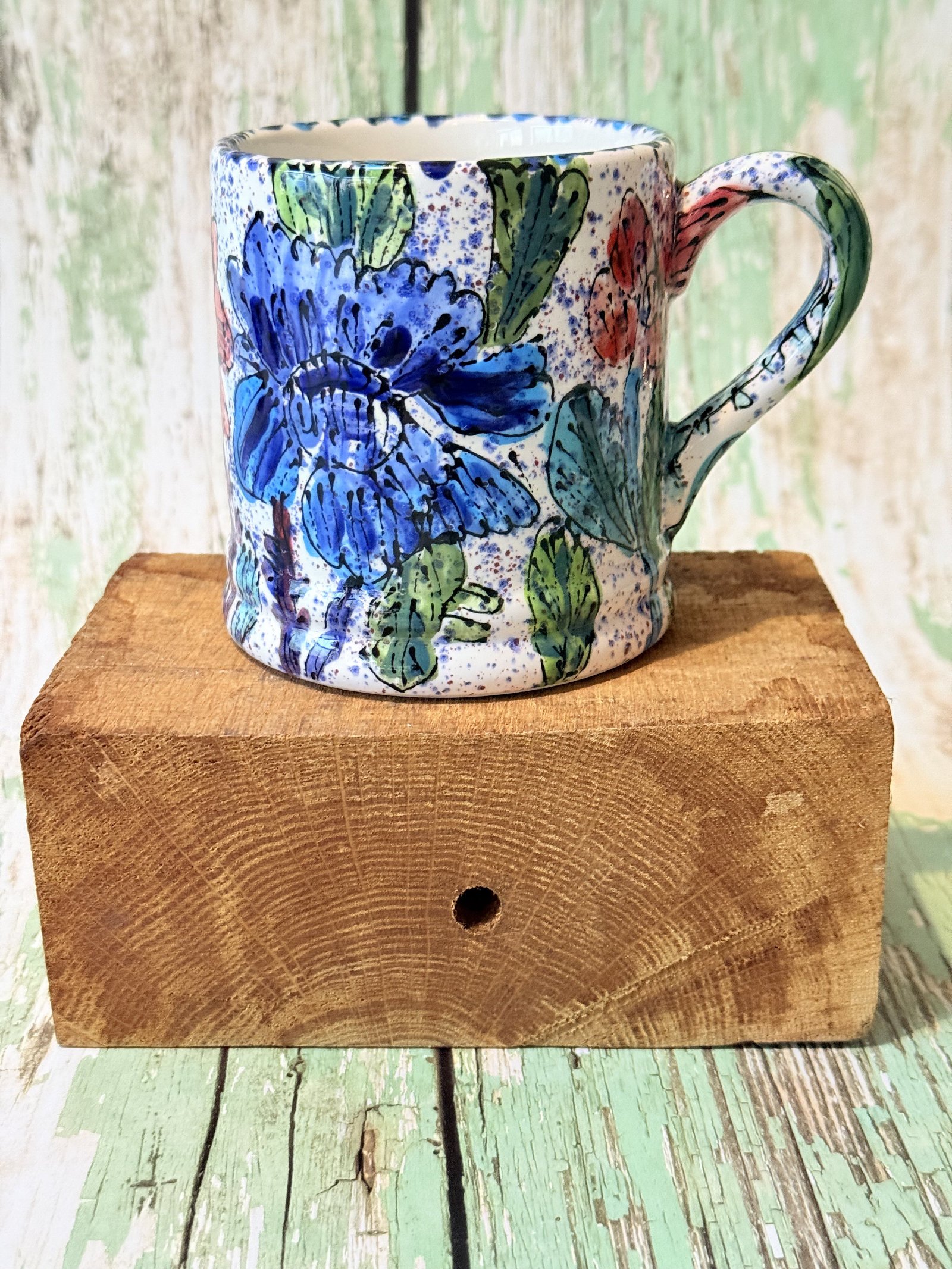 Flowers on Mottled Background Daddy Mug