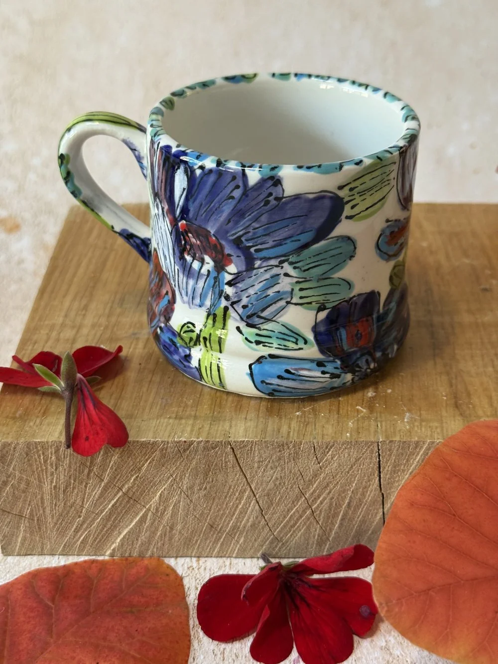 Blue Flowers on White Baby Cup