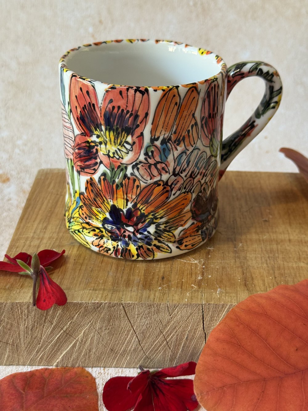 Flowers From Garden Pink, Orange Daddy Mug